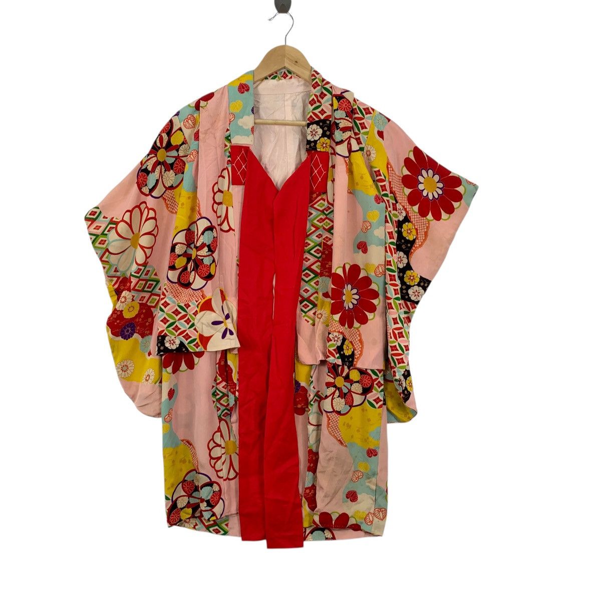 Vintage Vintage 70s KIMONO FLORAL FLOWER JAPAN Traditional AOP Pink Size M / US 6-8 / IT 42-44 - 3 Thumbnail