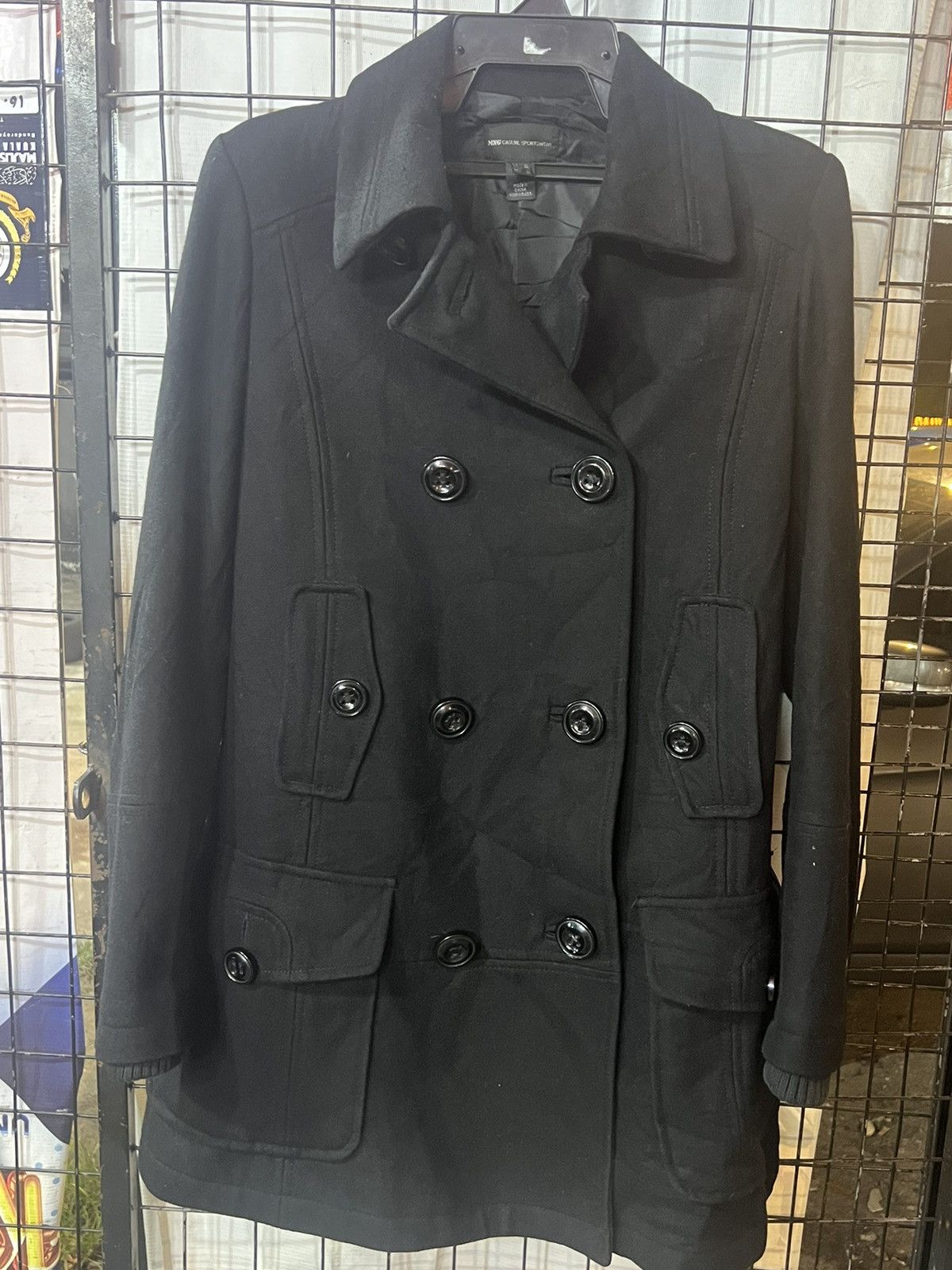 Mng sportswear wool jacket double breasted