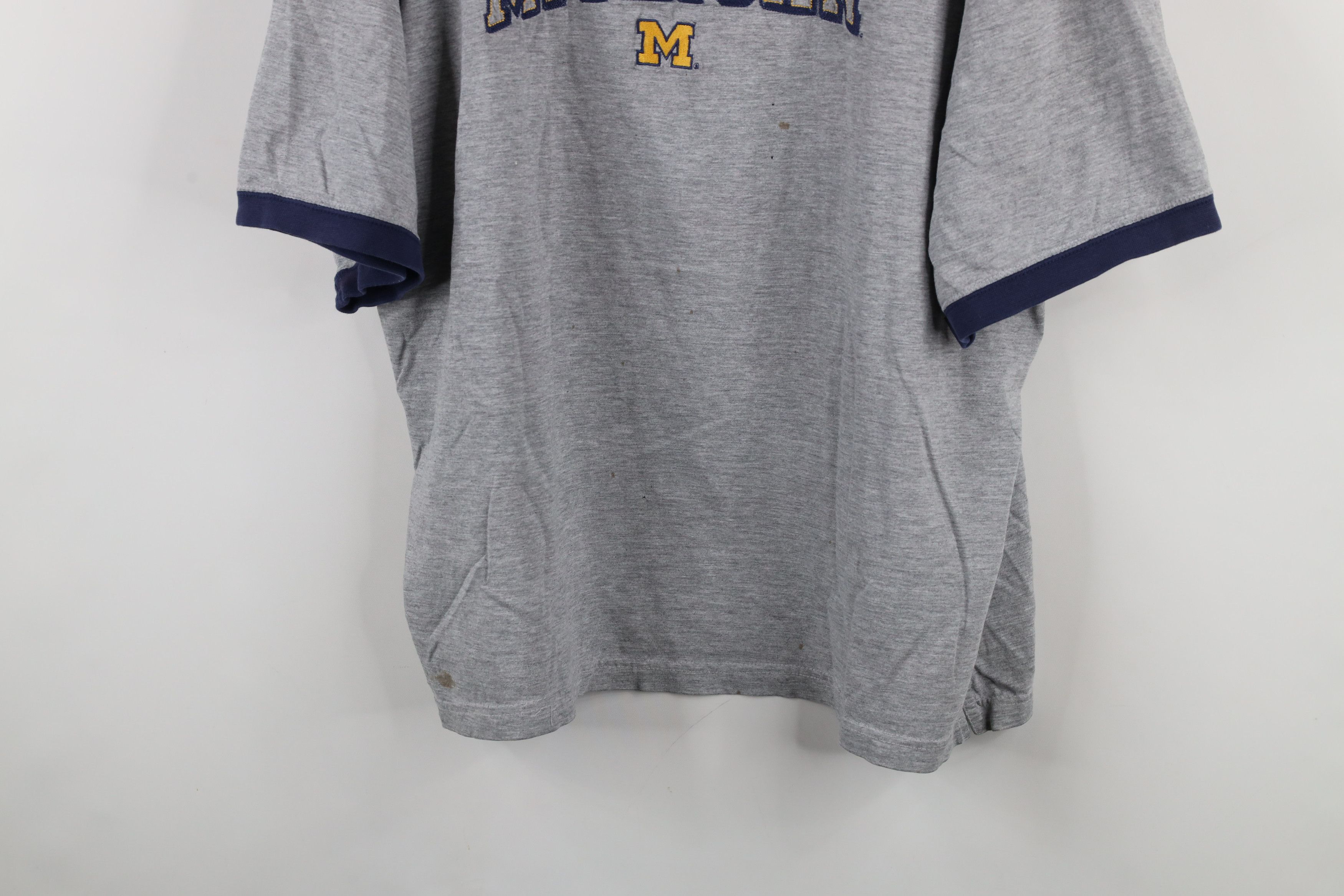 Vintage Vintage 90s University of Michigan Ringer T-Shirt Gray Size US XXL / EU 58 / 5 - 3 Thumbnail