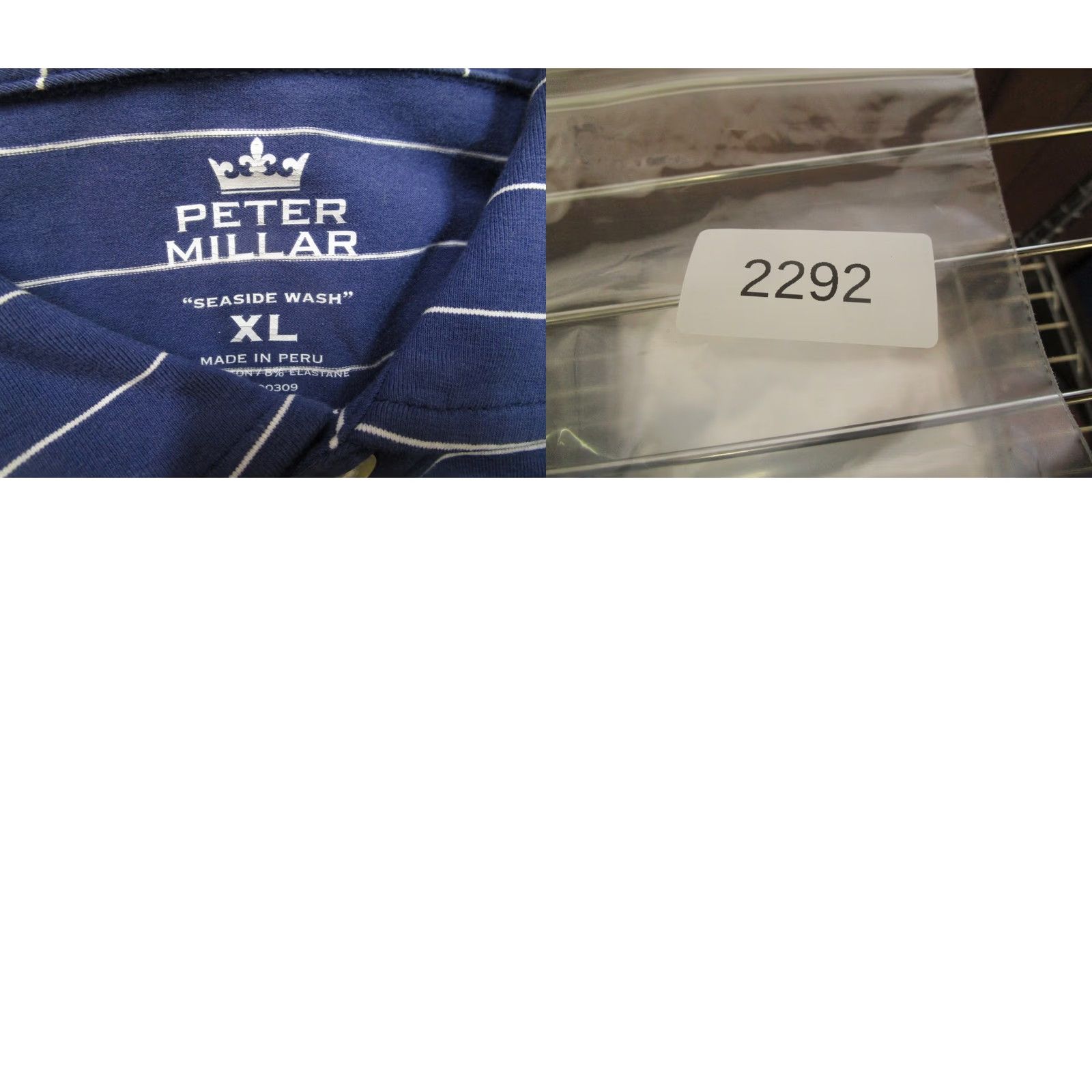 Peter Millar Peter Millar Polo Shirt Men XL Blue Striped Seaside Golf Performance Stretch Size US XL / EU 56 / 4 - 8 Thumbnail