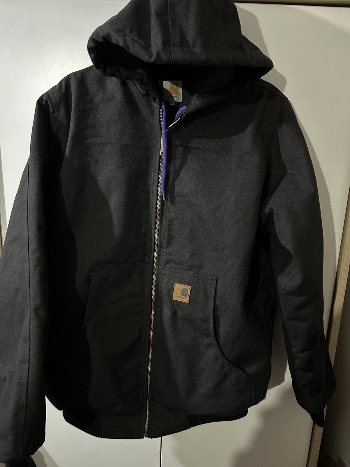 image of Reworked Carhartt Hoodie Jacket in Black, Men's (Size XL)