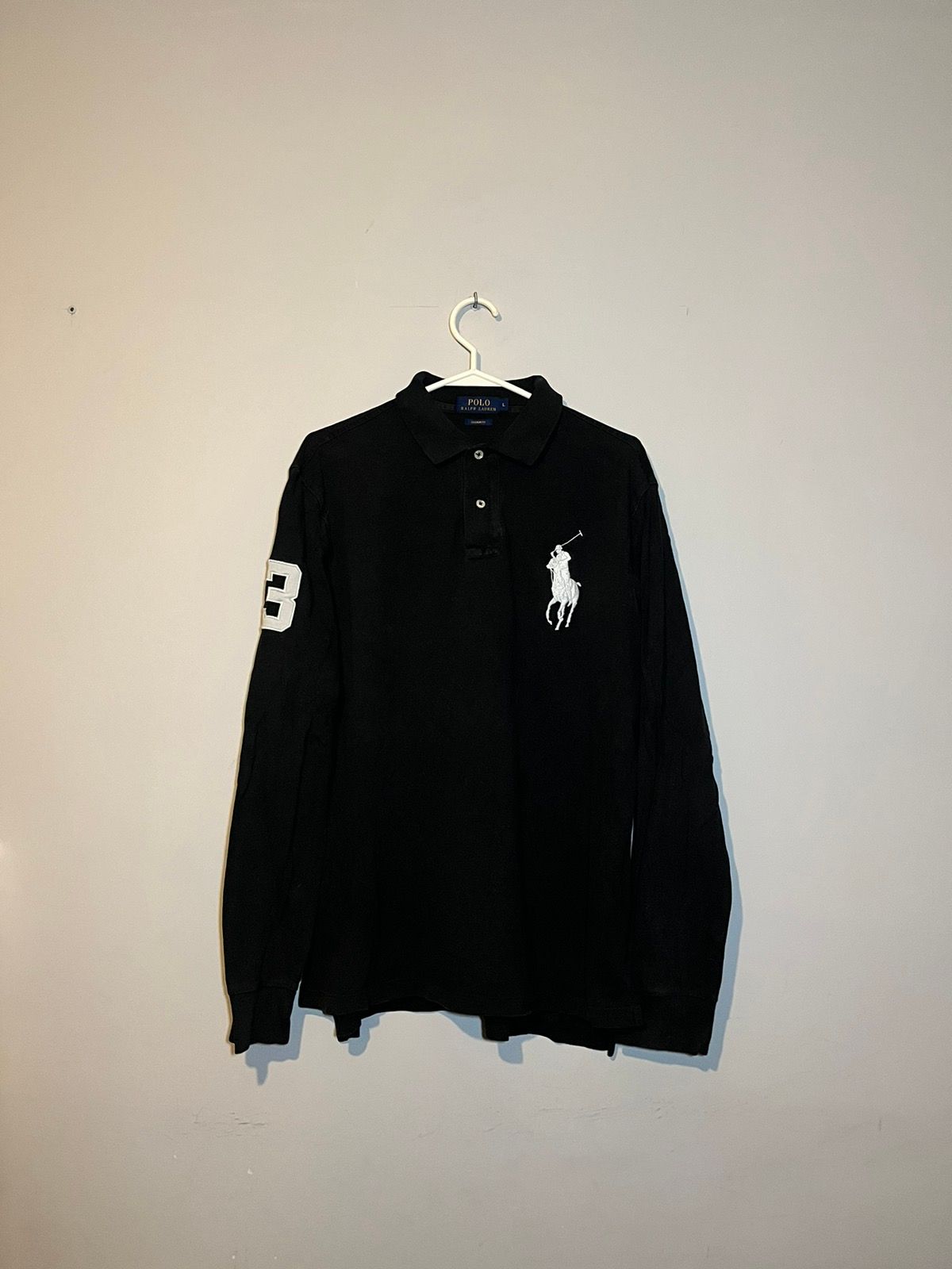 Pre-owned Polo Ralph Lauren X Vintage Polo Ralph Laurent Polo Longsleeve Prl 3 Rugby In Black
