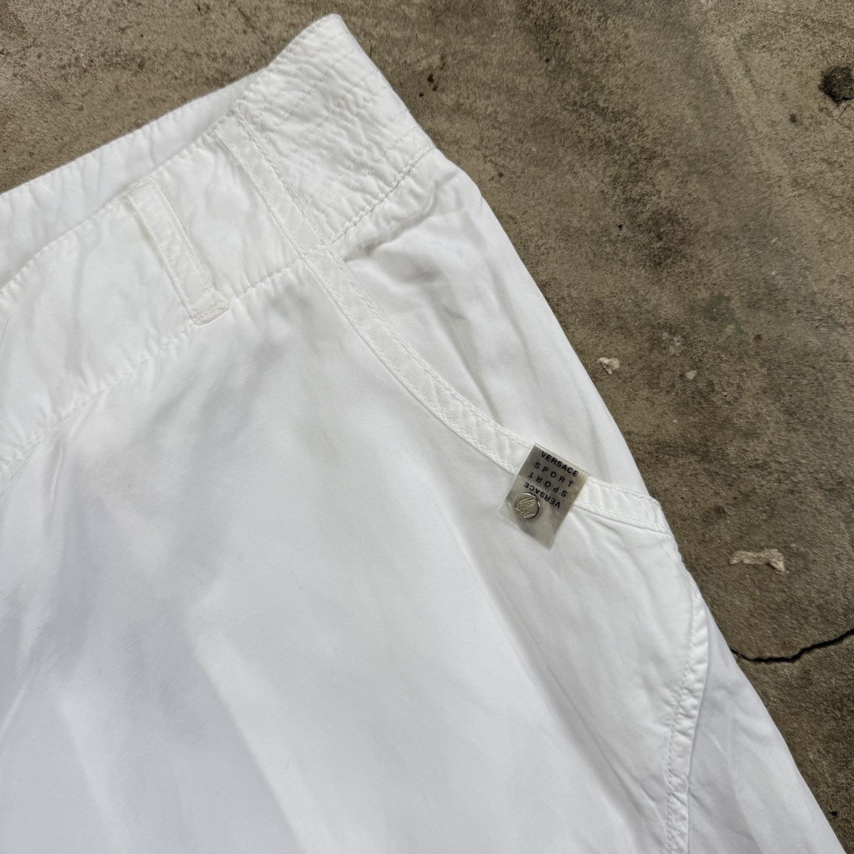 Versace × Vintage Vintage Versace Sport White Nylon Track Bridge Pants Size 32" / US 10 / IT 46 - 4 Thumbnail