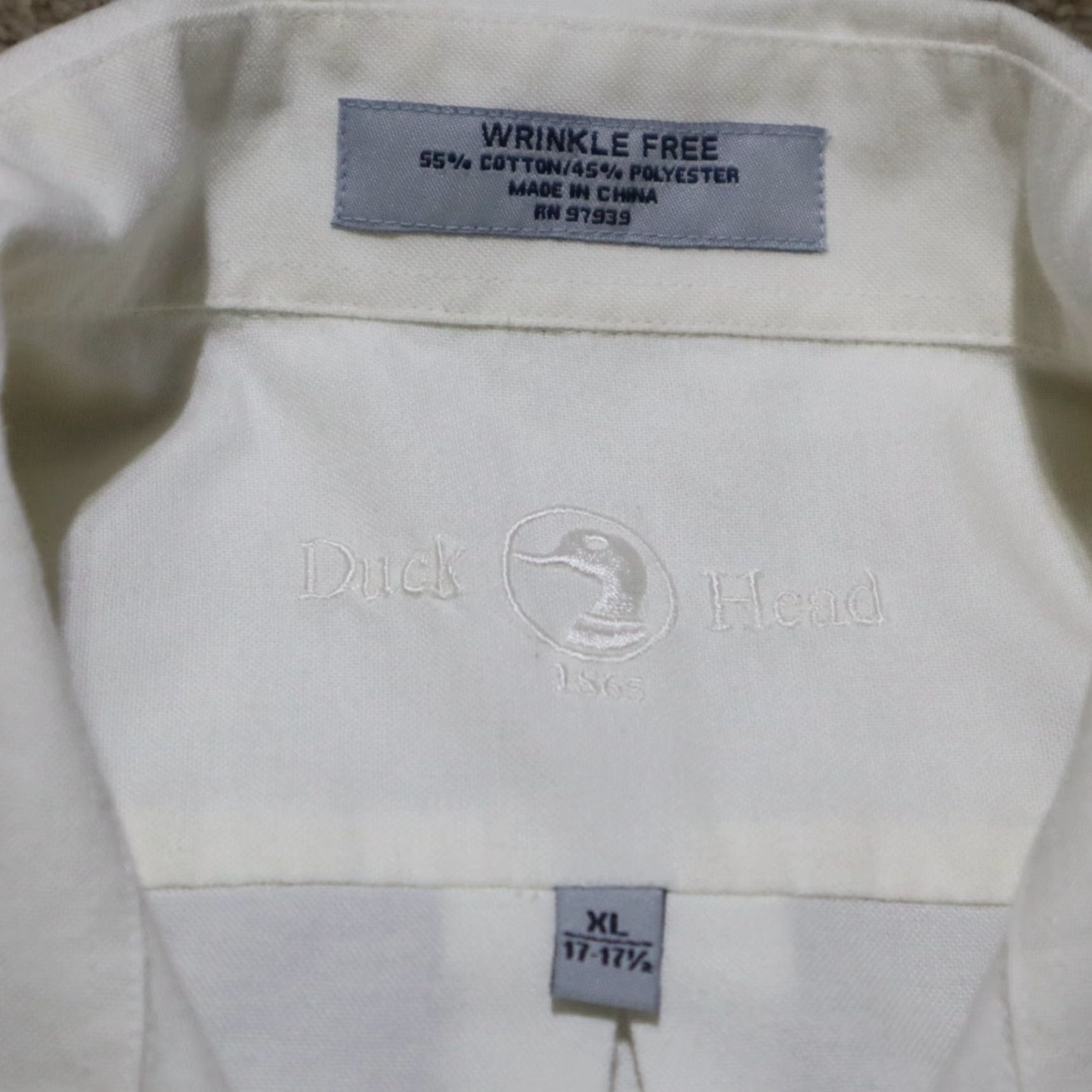 Vintage Duck Head Solid White Button Up Shirt Short Sleeve Adult Men's XL Size US XL / EU 56 / 4 - 3 Thumbnail