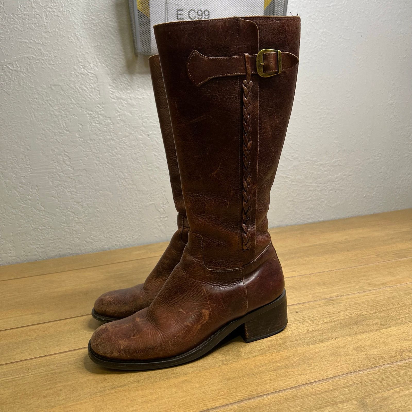 Vintage Vintage Super Leather Riding Boots Knee High Buckle Zip 7.5 Size US 7.5 / IT 37.5 - 13 Thumbnail