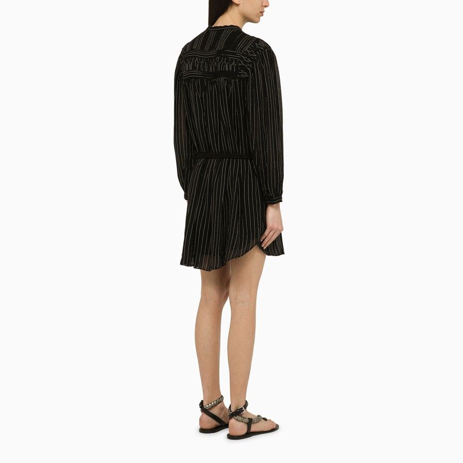Isabel Marant Etoile o1d2blof0824 Cotton Striped Dress in Black Size M / US 6-8 / IT 42-44 - 3 Thumbnail