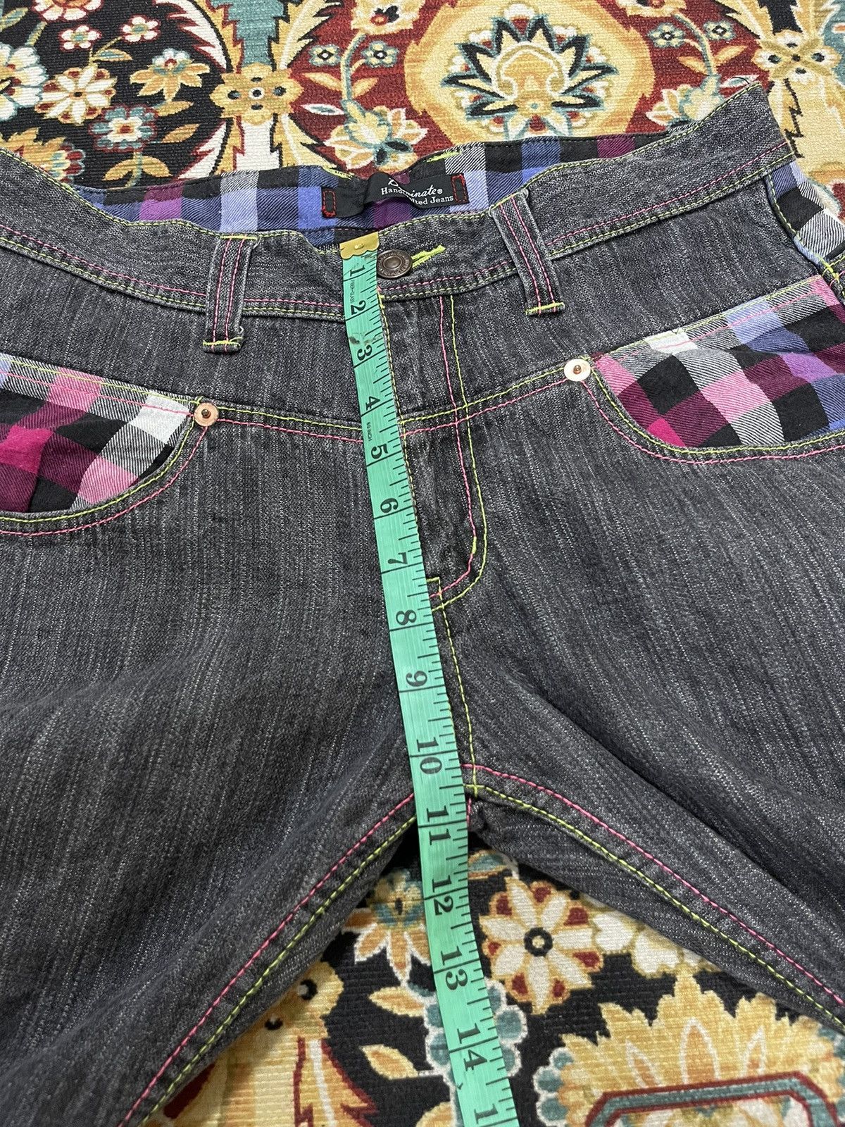 Vintage Japanese Adjustable Curved Leg Distress Denim Vintage Jeans Size US 30 / EU 46 - 17 Thumbnail