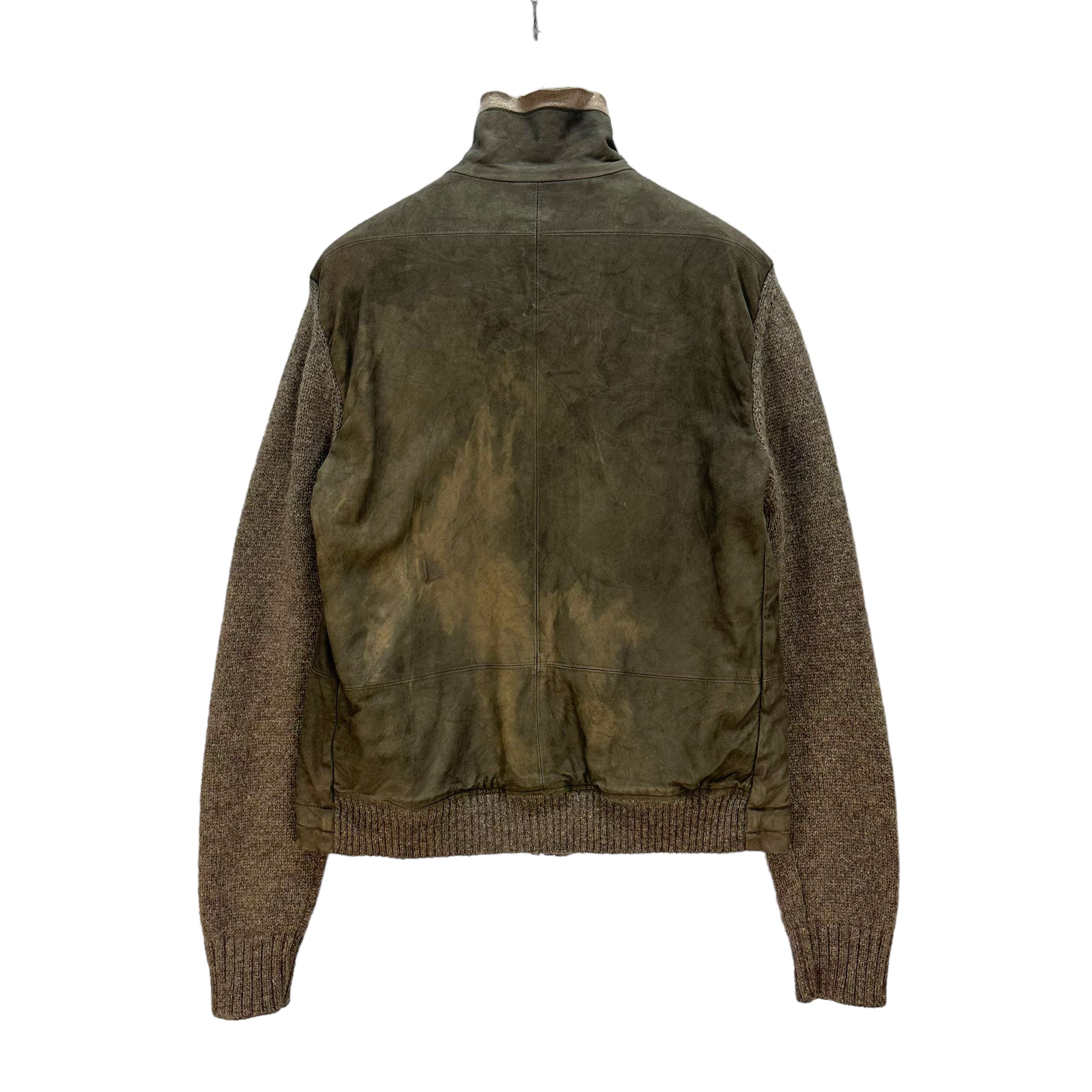 Vintage M.G. VULPINARI SUEDE LEATHER KNIT SLEEVE JACKET #8176-208 Size US M / EU 48-50 / 2 - 11 Thumbnail