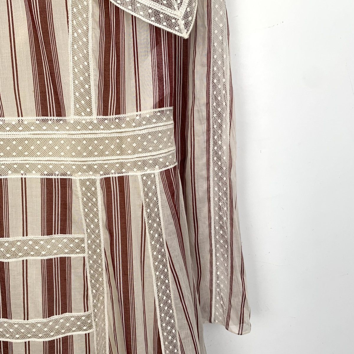 Dior Christian Dior Striped Lace Long Sleeve Dress K26WX Size XS / US 0-2 / IT 36-38 - 4 Thumbnail