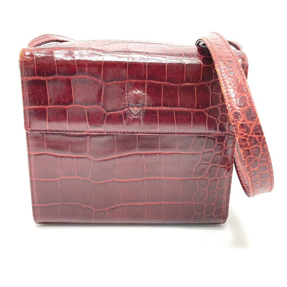 Versace Medusa Crocodile Stamping Shawl Diagonal Hanging (E.G. Of A Rocket) Shoulder Bag Leather Women