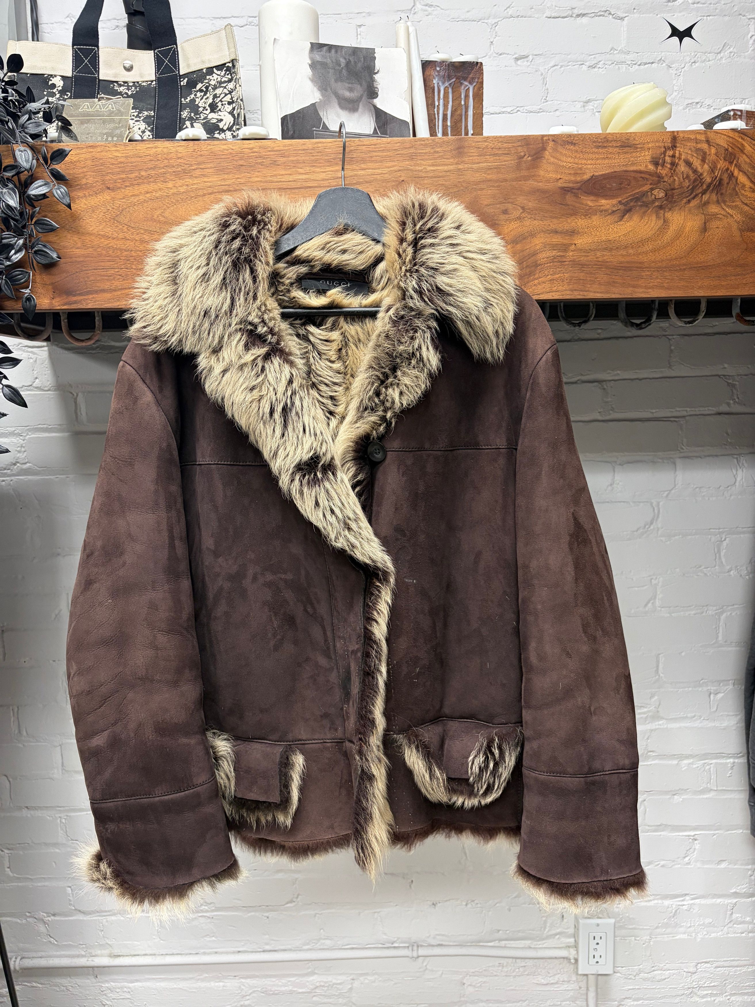 Gucci AW1998 Gucci by Tom Ford Genuine Fox Fur Oversized Brown Suede Coat Size S / US 4 / IT 40 - 1 Thumbnail