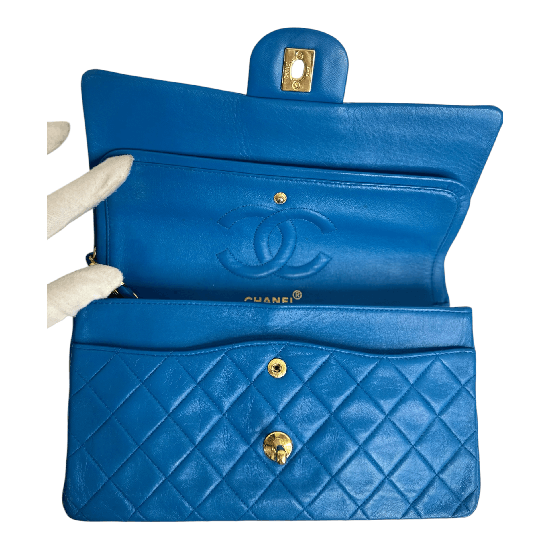 Chanel Chanel Blue Medium Classic Lambskin Double Flap Size ONE SIZE - 6 Thumbnail