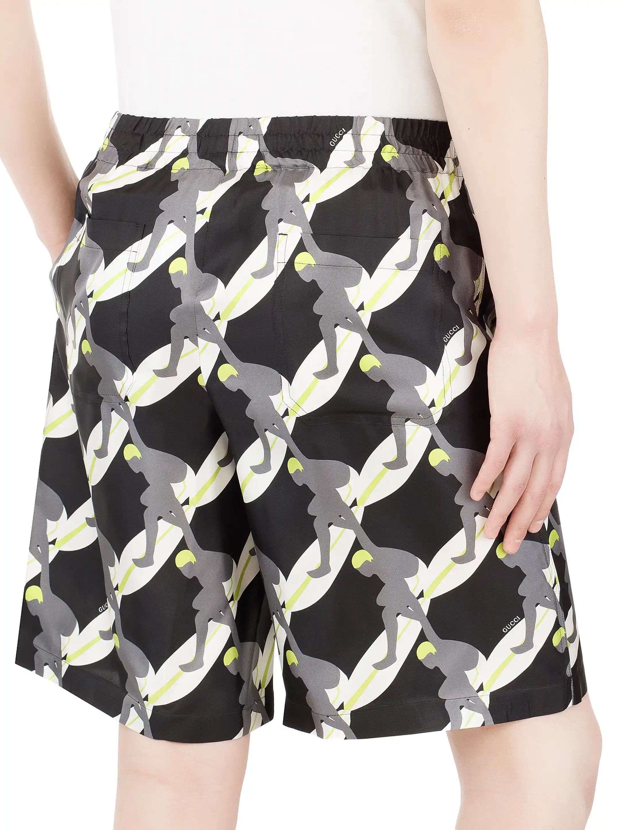 Gucci o1la5ras0426 Printed Silk Twill Shorts in Multicolor Size US 30 / EU 46 - 4 Thumbnail