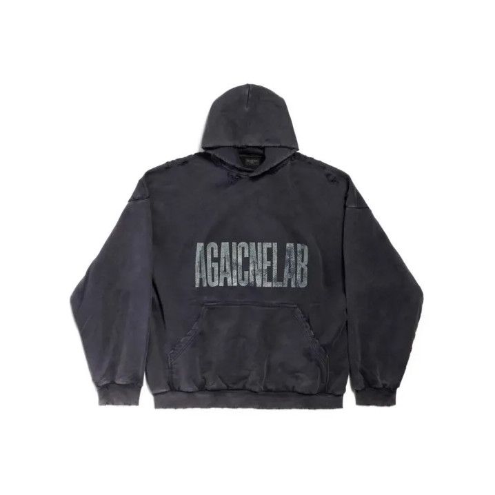 Balenciaga Balenciaga Gray Logo Print Oversized Hoodie Size US XXS / EU 40 - 1 Thumbnail