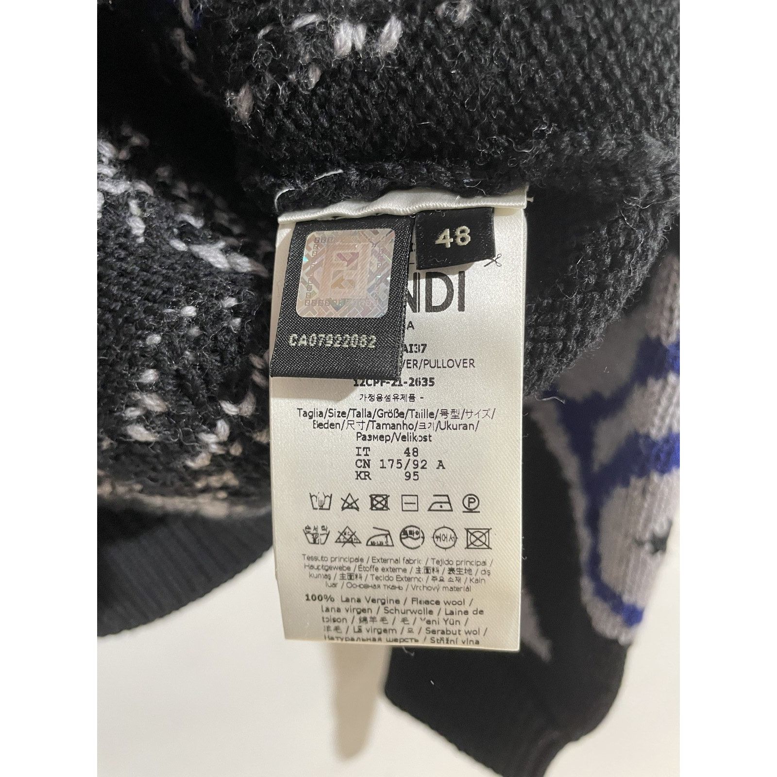 Fendi FENDI FRAGMENT MONOGRAM WOOL SWEATER SIZE 48 (US M) PREOWNED Size US M / EU 48-50 / 2 - 6 Thumbnail