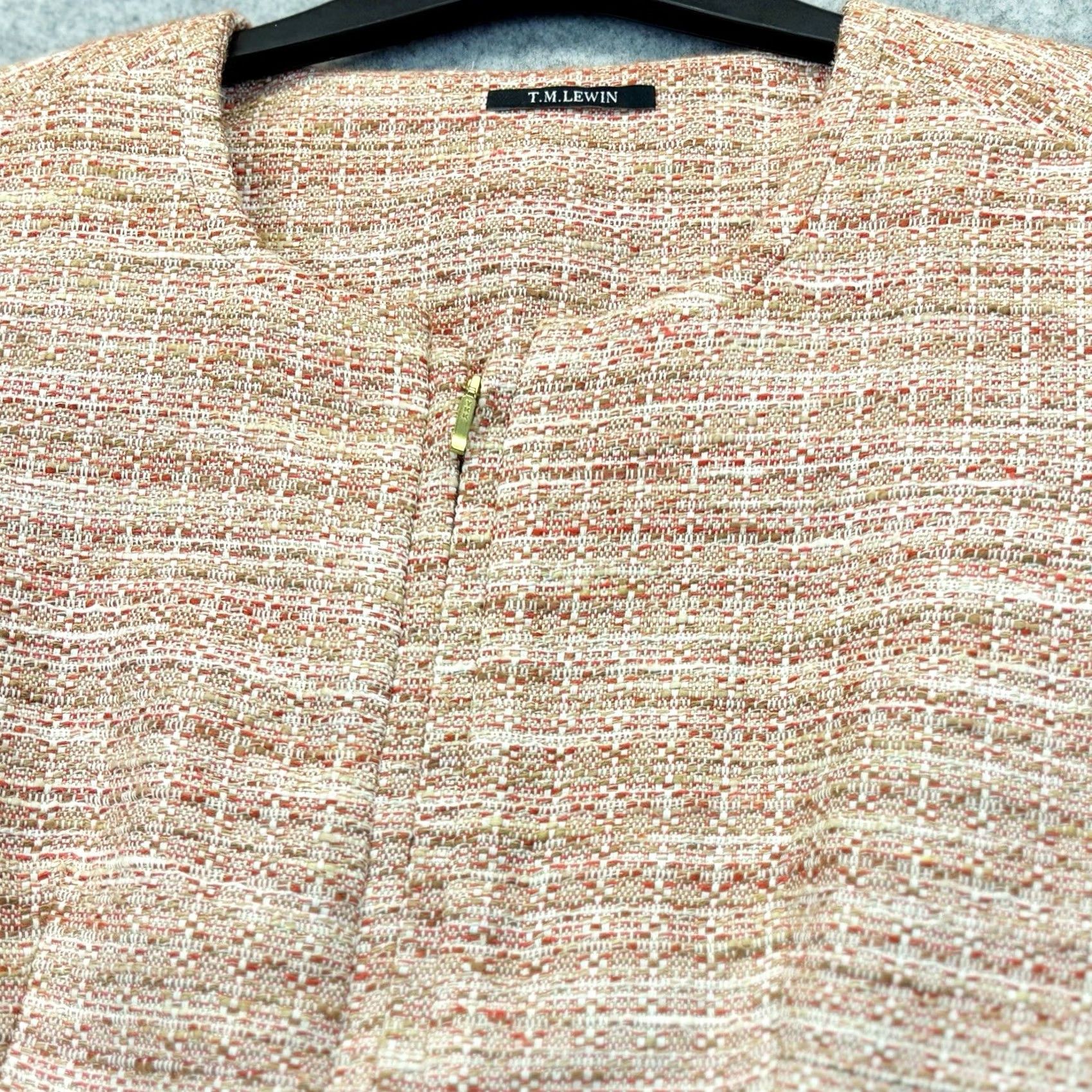 Vintage TM Lewin Crop Jacket Bailey Zip Front Size UK 12 Womens Multi Vgc Smart Casual Size XL / US 12-14 / IT 48-50 - 4 Thumbnail