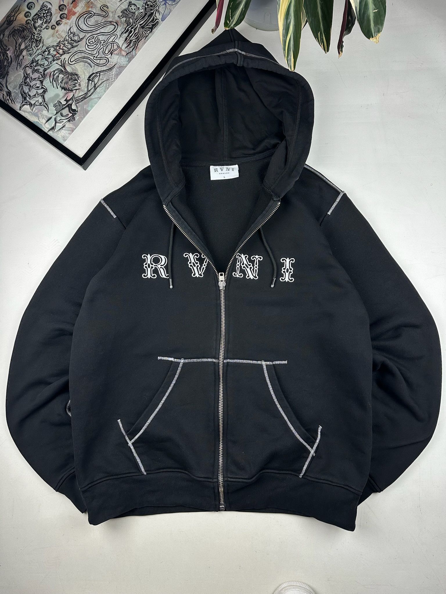 Other Ravani spider web hoodie zip glow in the dark streetwear Size US L / EU 52-54 / 3 - 7 Thumbnail