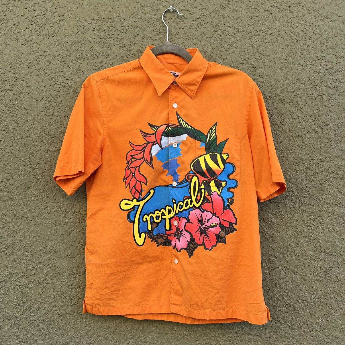image of Junya Wantanabe Comme Des Garcons Tropical Shirt in Orange, Men's (Size Medium)