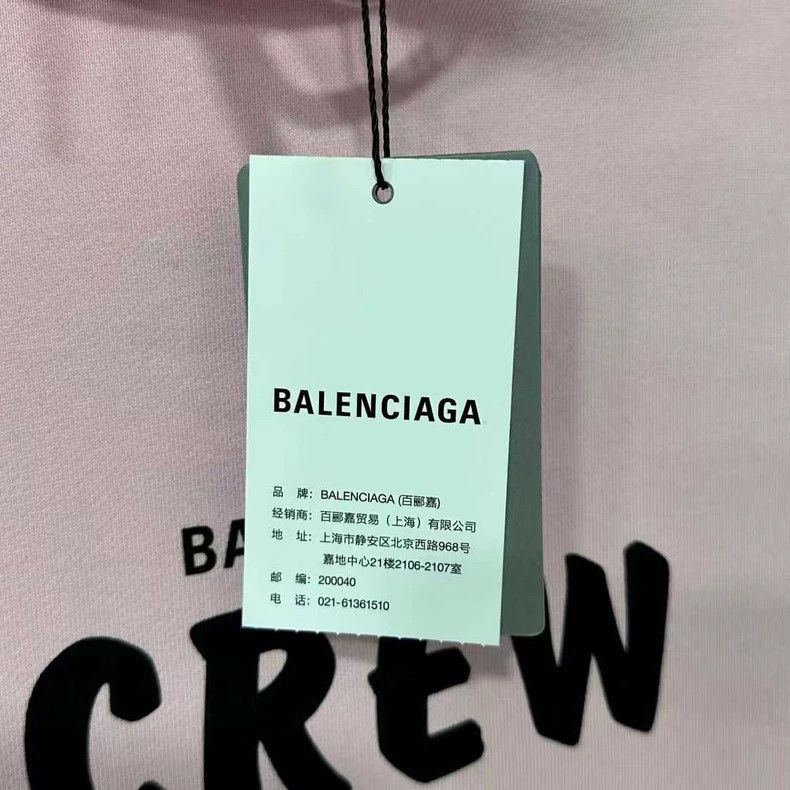 Balenciaga Balenciaga Pink CREW Letter Hoodie Sweatshirt Size US S / EU 44-46 / 1 - 6 Thumbnail