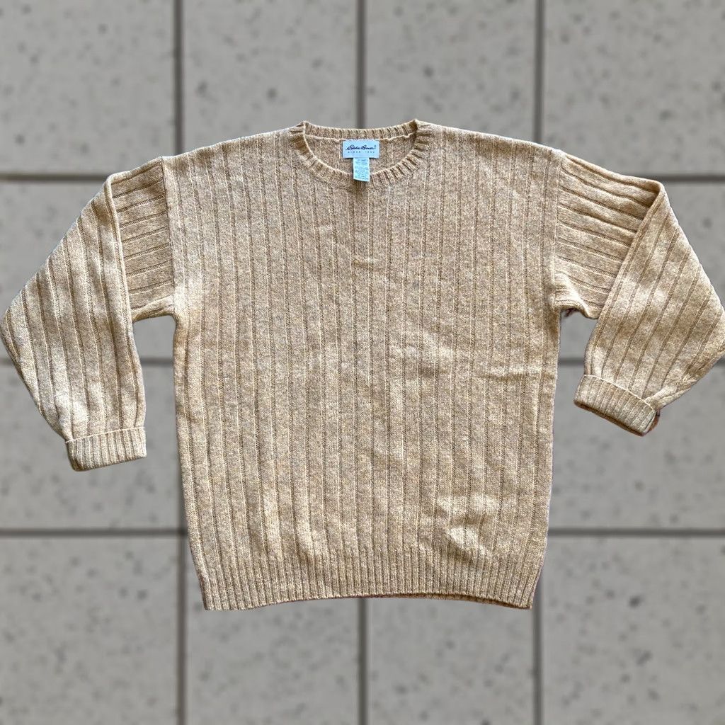 Eddie Bauer Vintage Eddie Bauer Sweater Mens Large Tall Yellow Wool Blend Ribbed Knit Size US L / EU 52-54 / 3 - 1 Thumbnail