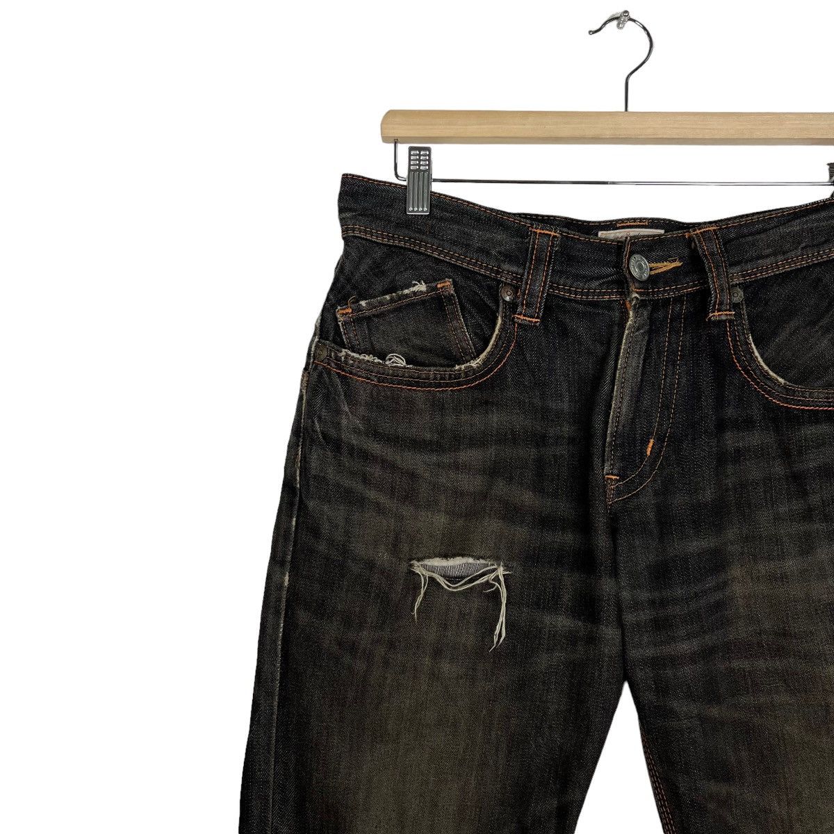 Edwin 🔥 EDWIN XV BLACK DISTRESSED DENIM JEANS Size US 32 / EU 48 - 7 Thumbnail