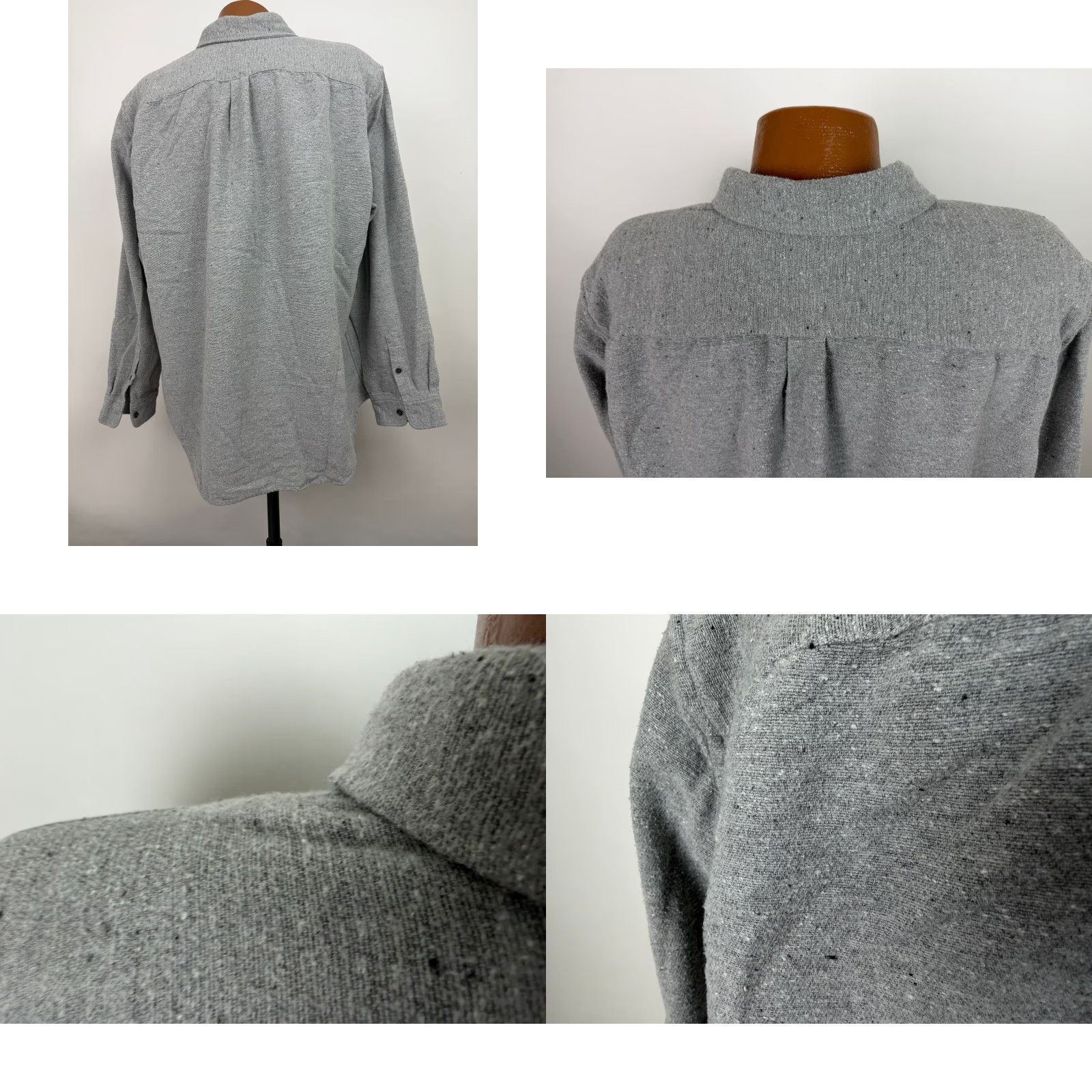 Gap Gap Button-Up Shirt Men 2XL Flannel Heavyweight Gray - Solid, Long Sleeve, Collared, Gap Size US XXL / EU 58 / 5 - 8 Thumbnail