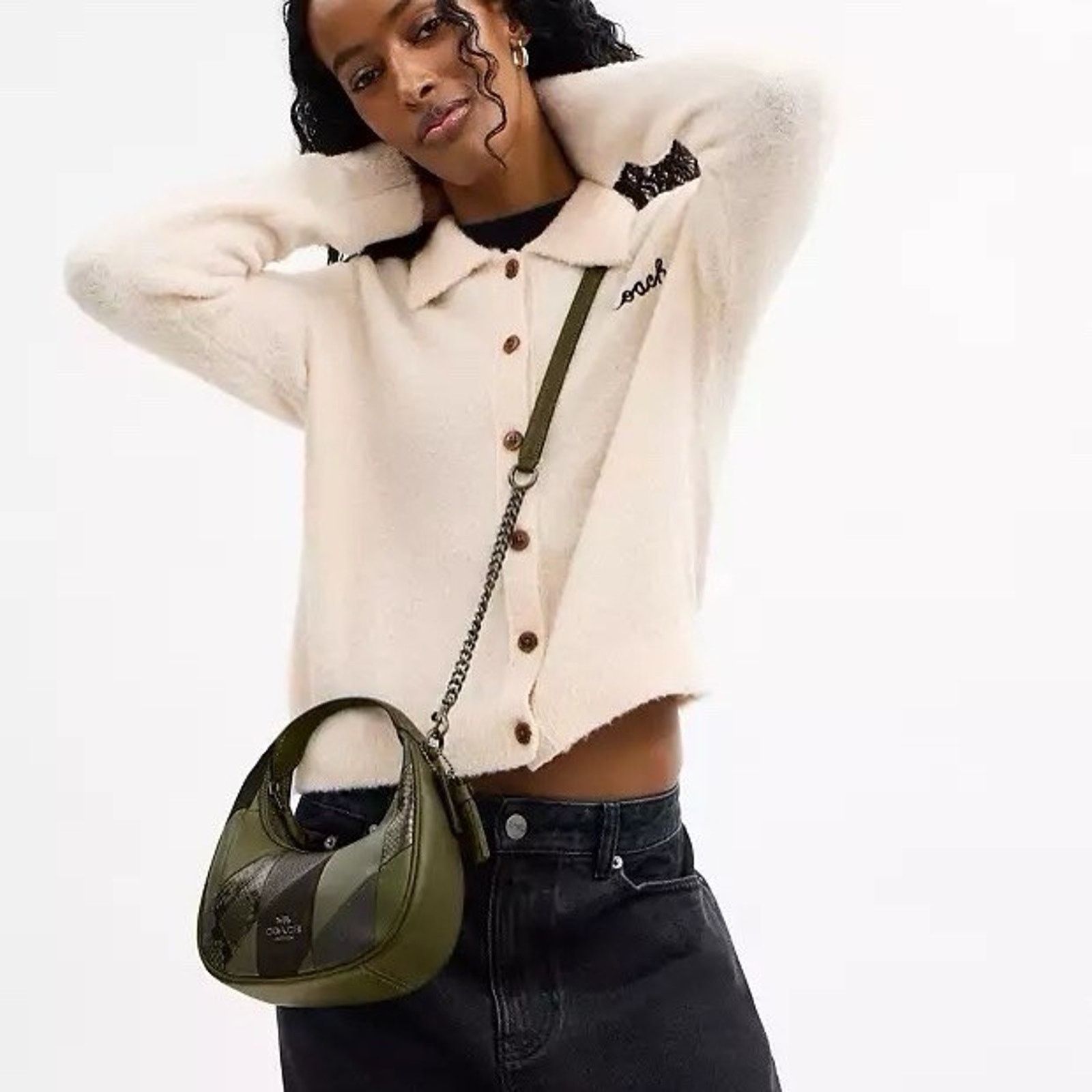 Coach NWT Coach Carmen Mini Crossbody Bag CCE64 Gunmetal/Olive Size ONE SIZE - 7 Thumbnail