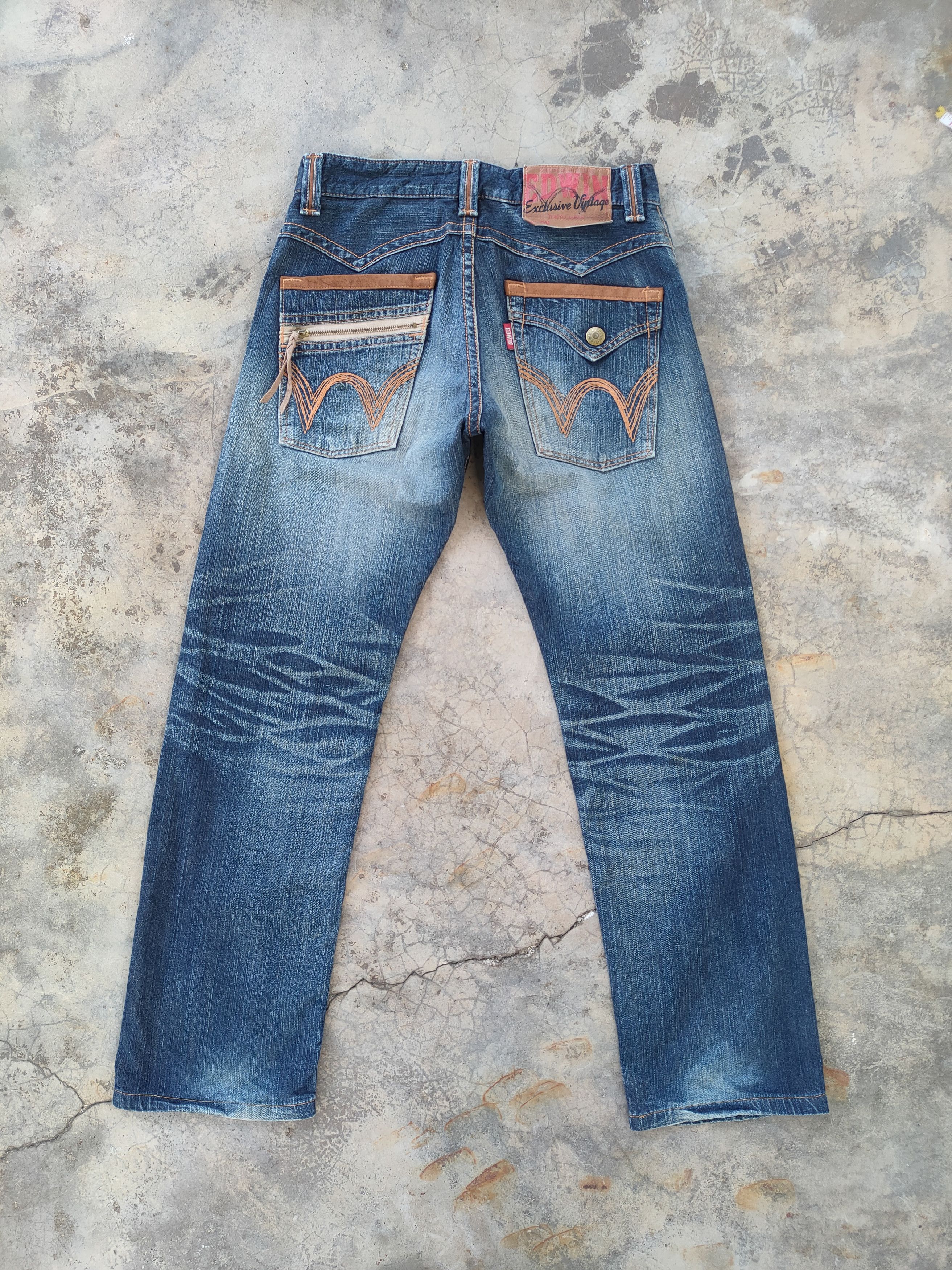 Edwin W32 VINTAGE EDWIN FADED RIPPED JEANS DENIM PANTS Size US 32 / EU 48 - 1 Thumbnail