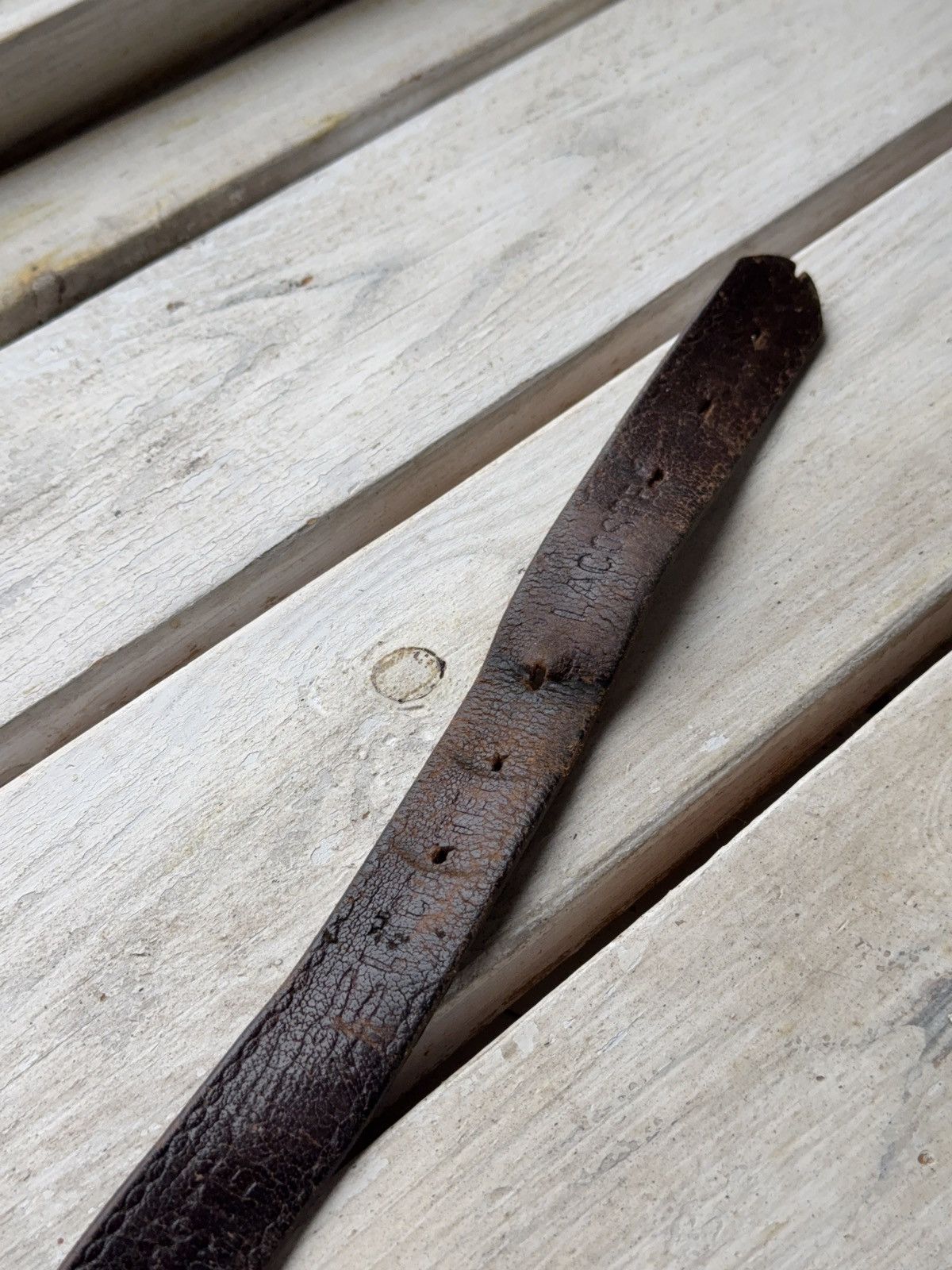 Lacoste × Vintage Rare vintage 70s 80s Lacoste Faded Brown Leather Belt Size ONE SIZE - 5 Thumbnail