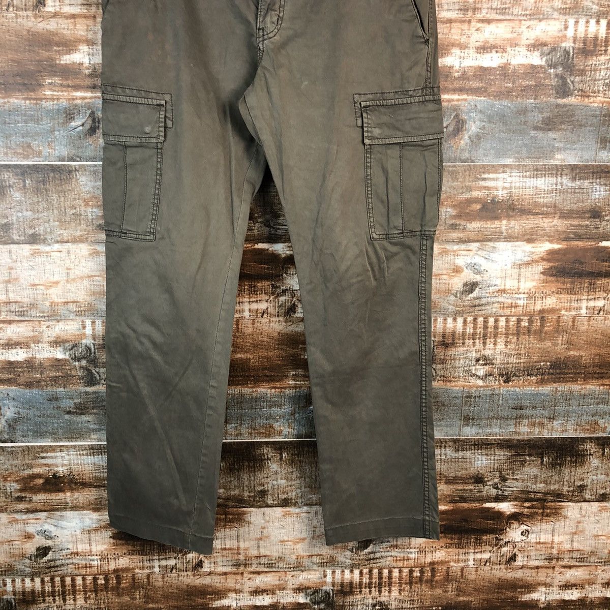 Japanese Brand Uniqlo Green japan utility Cargo Multipocket Pants #A2425 Size US 35 - 3 Thumbnail