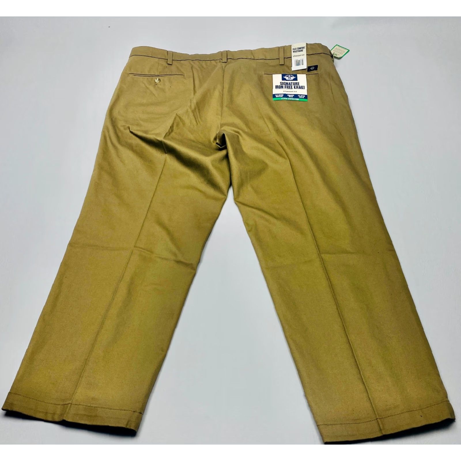 Dockers DOCKERS Signature Pants Men’s 44x30 Khaki Straight Fit No Iron Flex Comfort Wrinkle Resistant Easy Care Pockets Cotton Spandex City Preppy 90s Mens Size US 44 / EU 60 - 7 Thumbnail