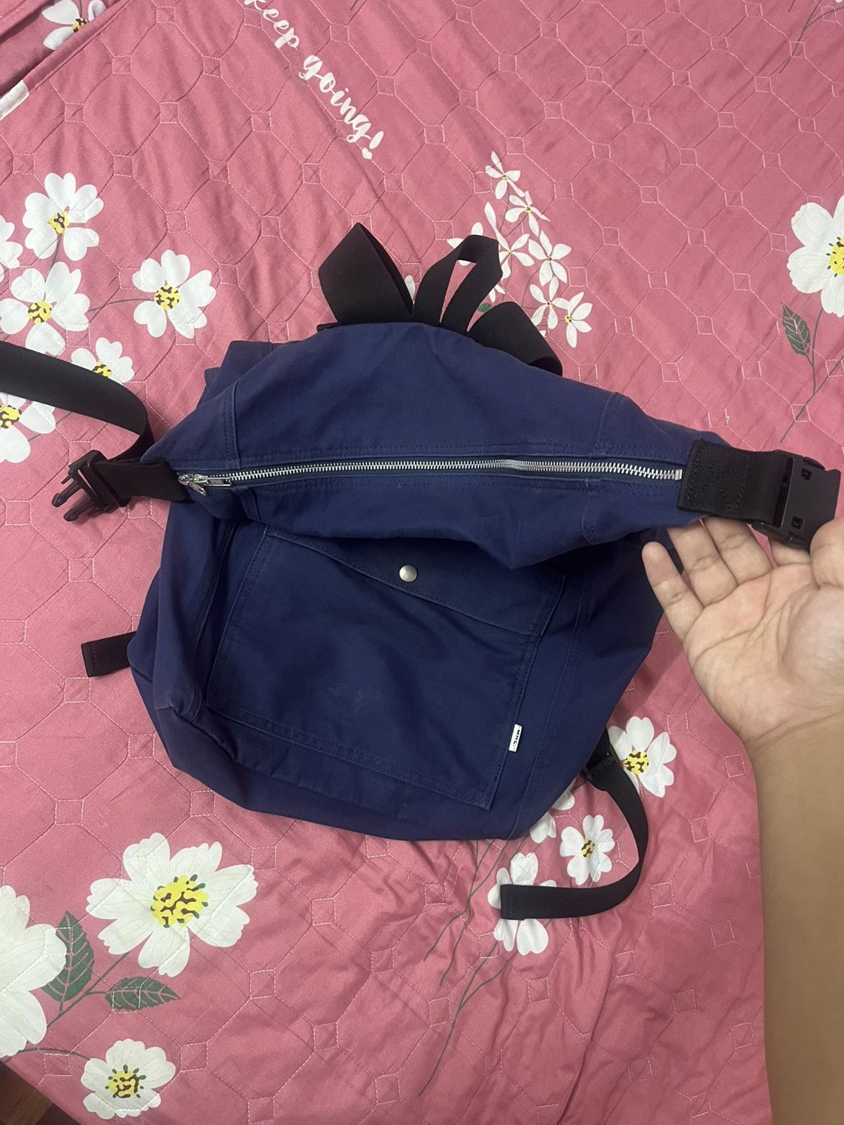 Margaret Howell MHL Margaret Howell 2 Way Rucksack Navy Canvas Size ONE SIZE - 6 Thumbnail