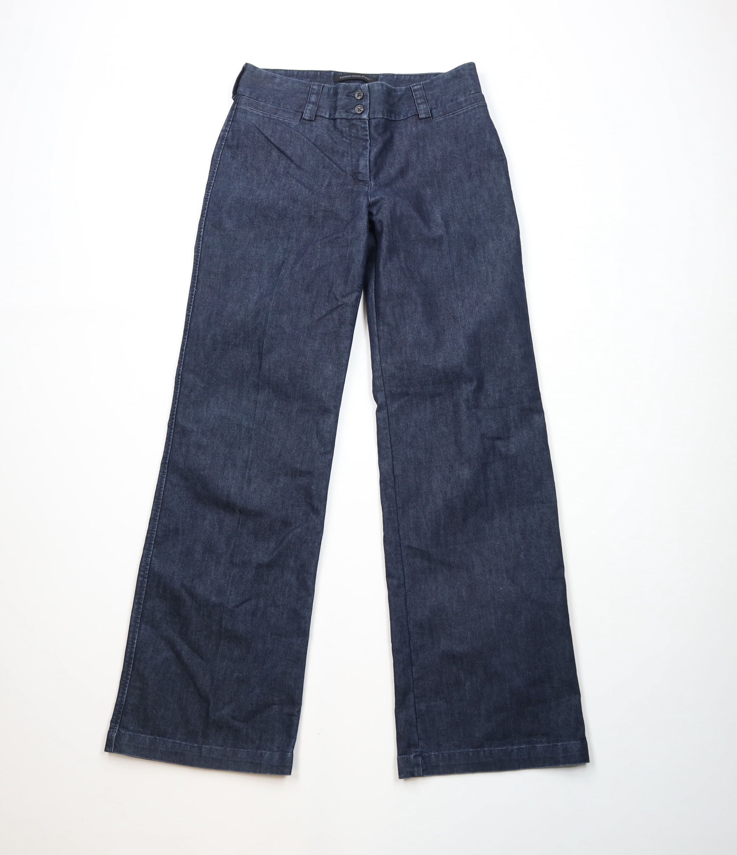 Express × Vintage Vintage Y2K Express Stretch Wide Leg Bell Bottoms Jeans Blue Size 28" / US 6 / IT 42 - 1 Thumbnail