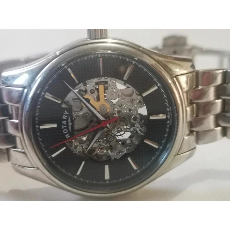 Designer Rotary men's black dial stainless steel bracelet watch Size ONE SIZE - 3 Thumbnail