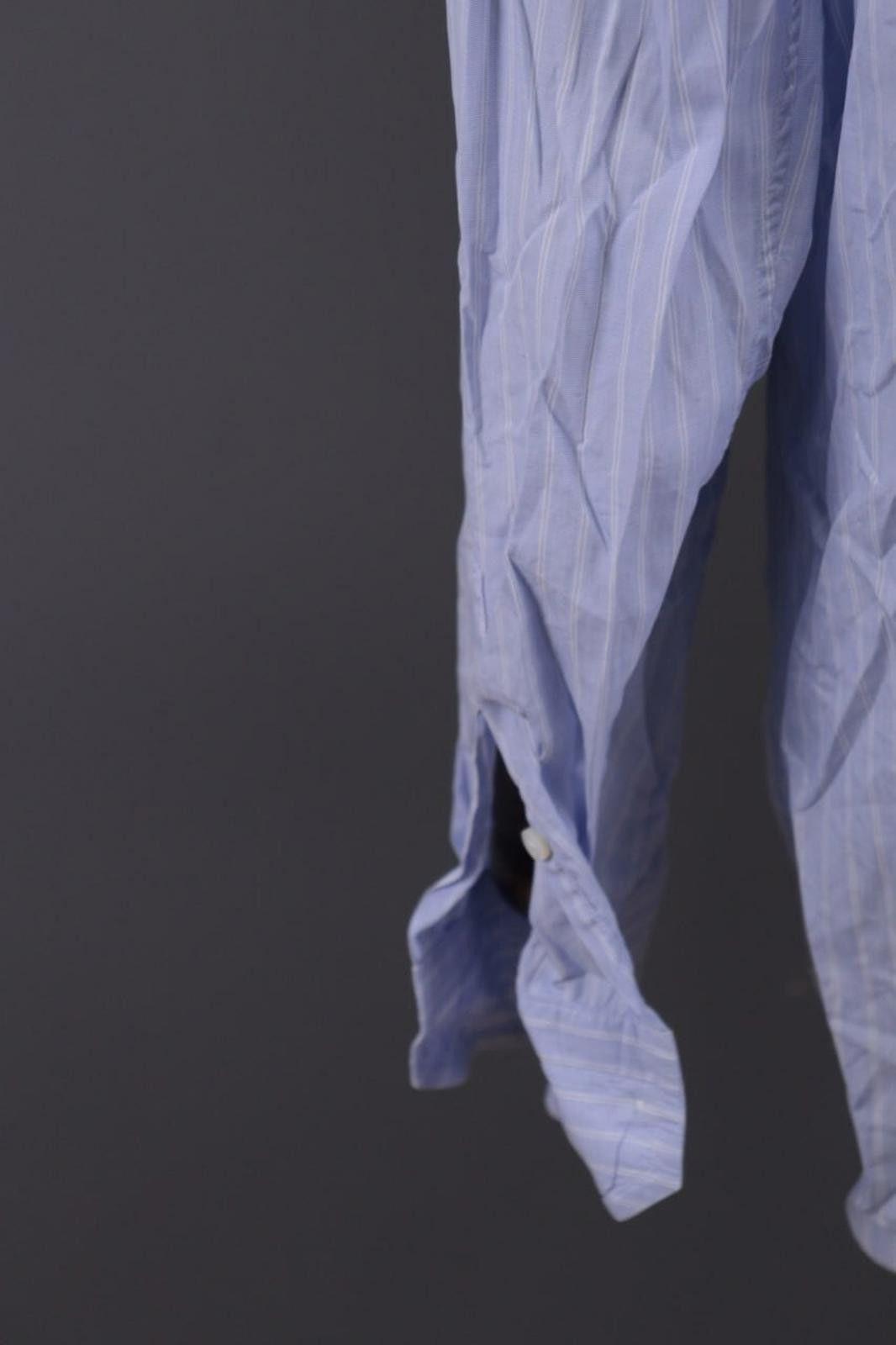 Canali Canali Exclusive Blue Striped Button Down Shirt Size 44 / 17 Size US M / EU 48-50 / 2 - 11 Thumbnail
