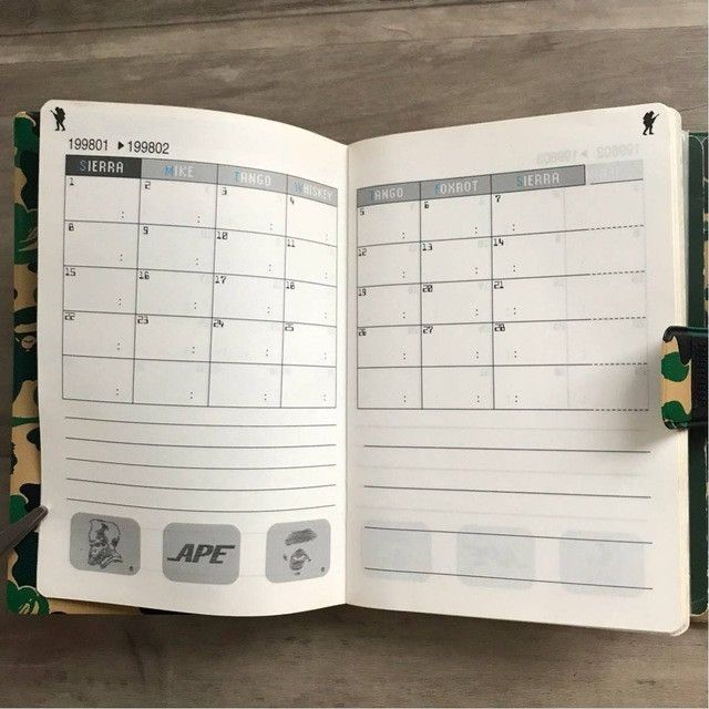 Bape 1998 BAPE CAMO Daily planner notebook a bathing ape NIGO Size ONE SIZE - 5 Thumbnail