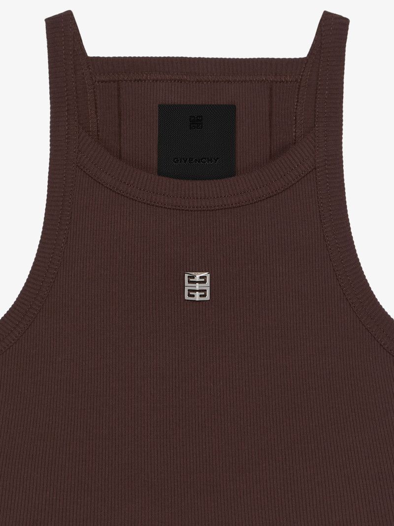 Givenchy o1srvl11e0126 Cropped Tank Top in Brown Size L / US 10 / IT 46 - 4 Thumbnail