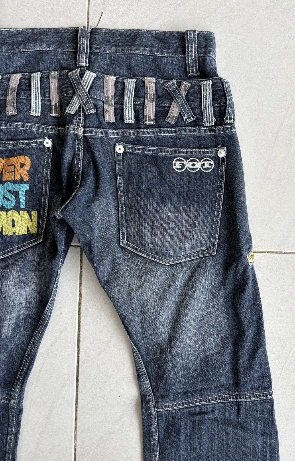 Other Japanese Streetwear Double Waist Jeans Distressed Denim Size US 31 - 13 Thumbnail