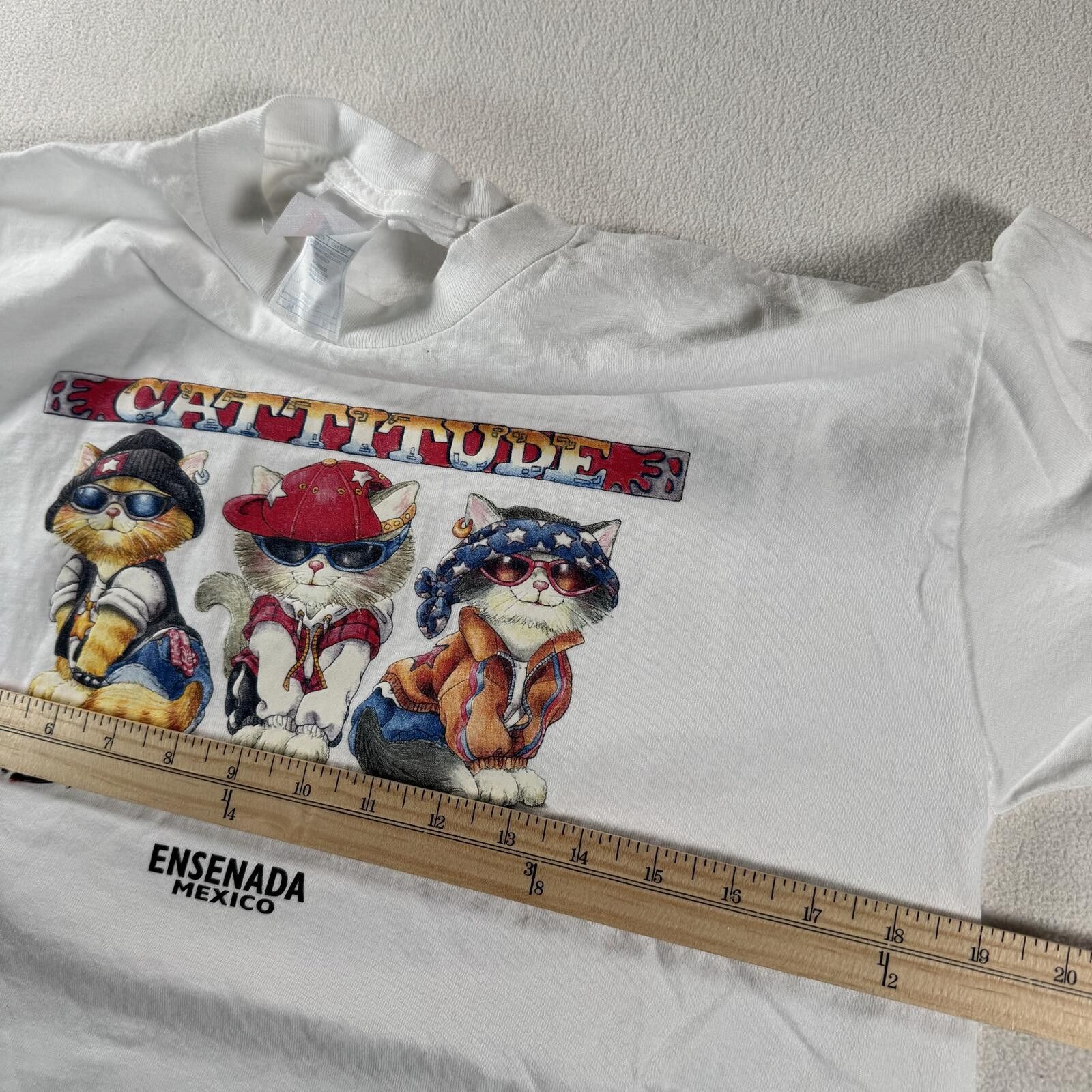 Vintage Vintage Y2K Cattitude Bad Cute Cats Parody Tee Size US M / EU 48-50 / 2 - 4 Thumbnail