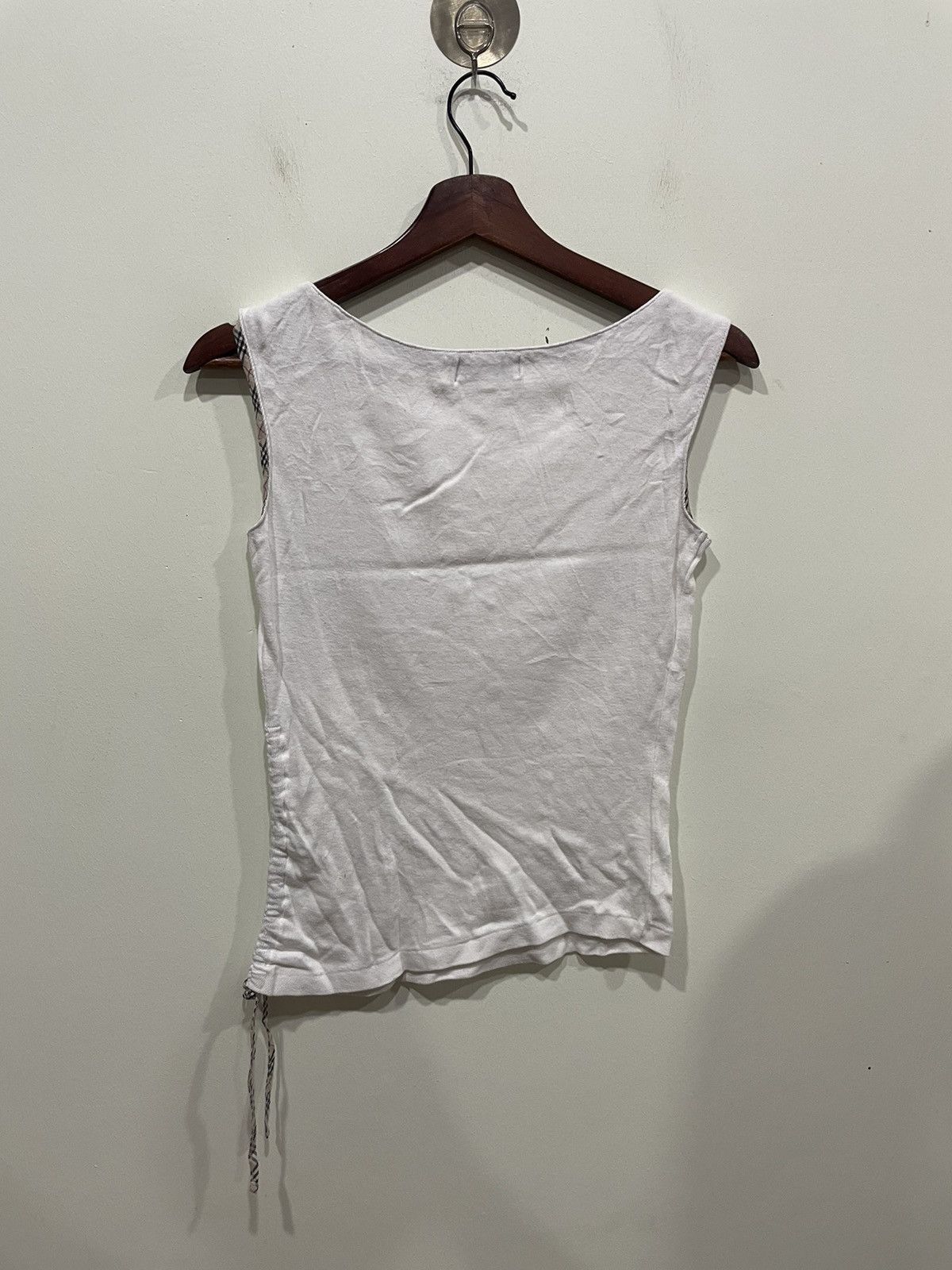 Burberry × Designer × Vintage Burberry White Tank Top Size XS / US 0-2 / IT 36-38 - 2 Thumbnail