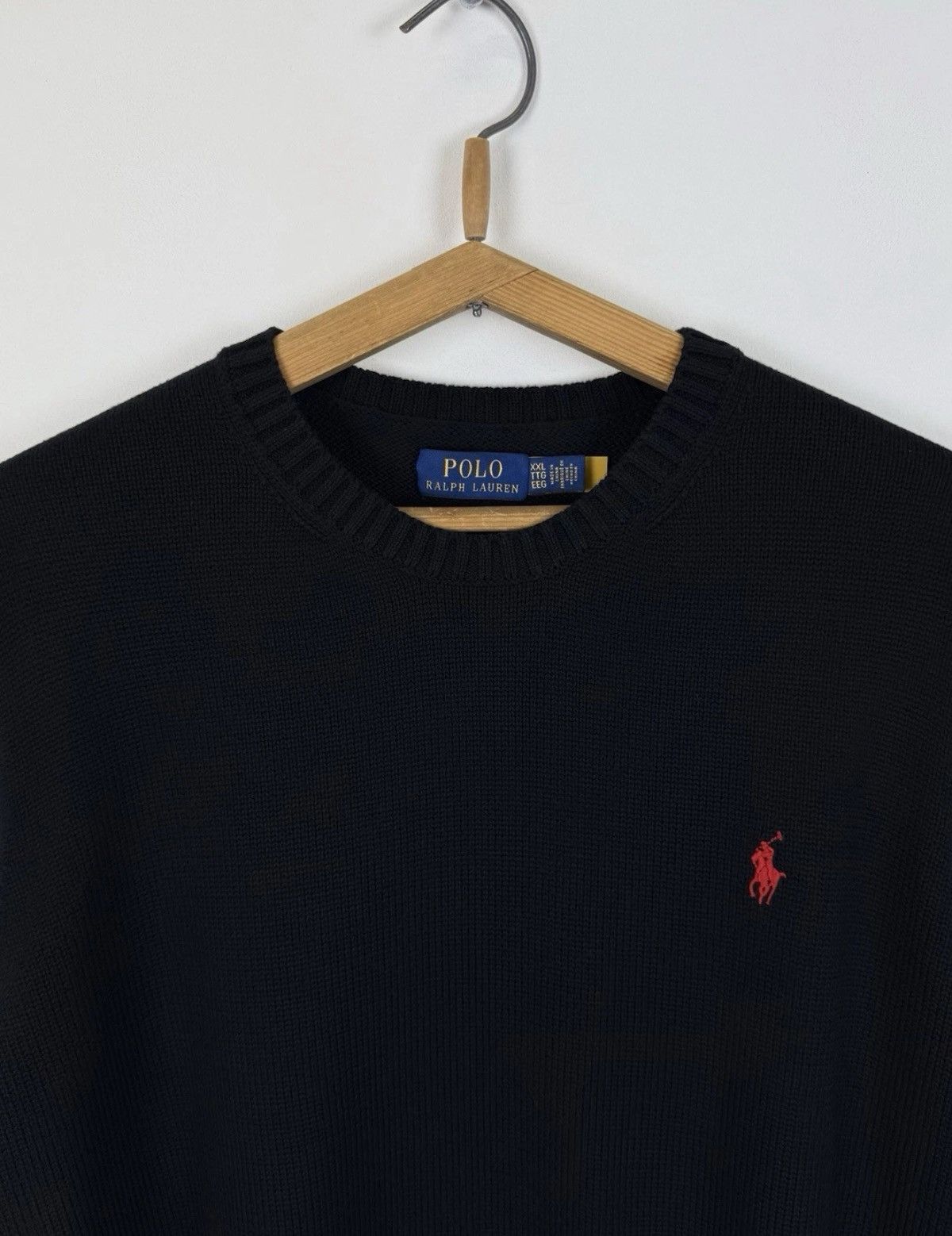 Polo Ralph Lauren Polo Ralph Lauren Cotton Crewneck Sweater Jumper Black Knit Size US XXL / EU 58 / 5 - 6 Thumbnail