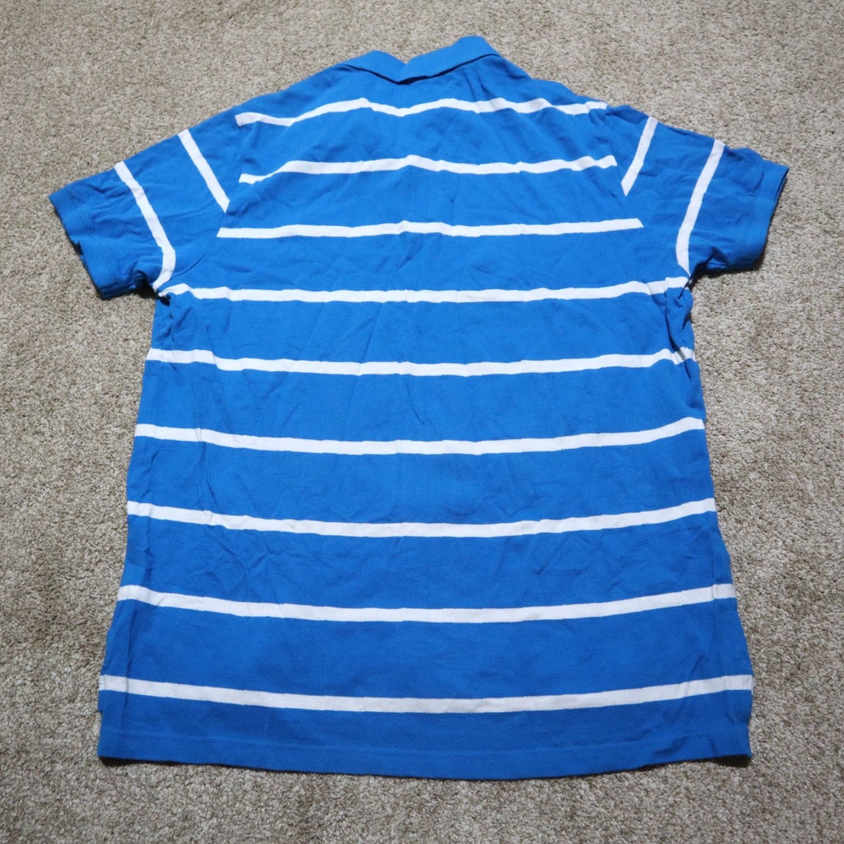Vintage US Polo Assn Polo Shirt Men Large BLUE Striped Short Sleeve Polo Shirt 100% Cotton Size US L / EU 52-54 / 3 - 7 Thumbnail