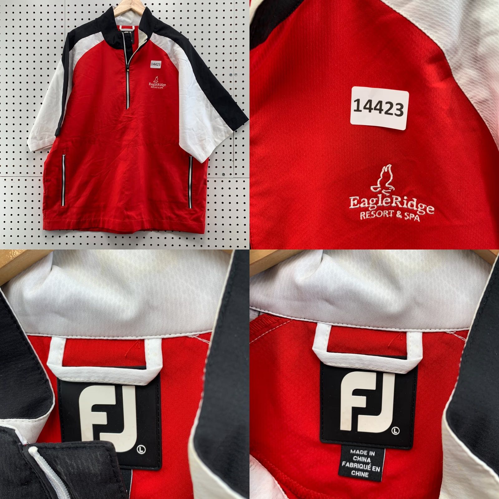 Footjoy Footjoy Golf 1/4 Zip Pullover Windbreaker Red Black Short Sleeve Mens L Jacket Size US L / EU 52-54 / 3 - 8 Thumbnail