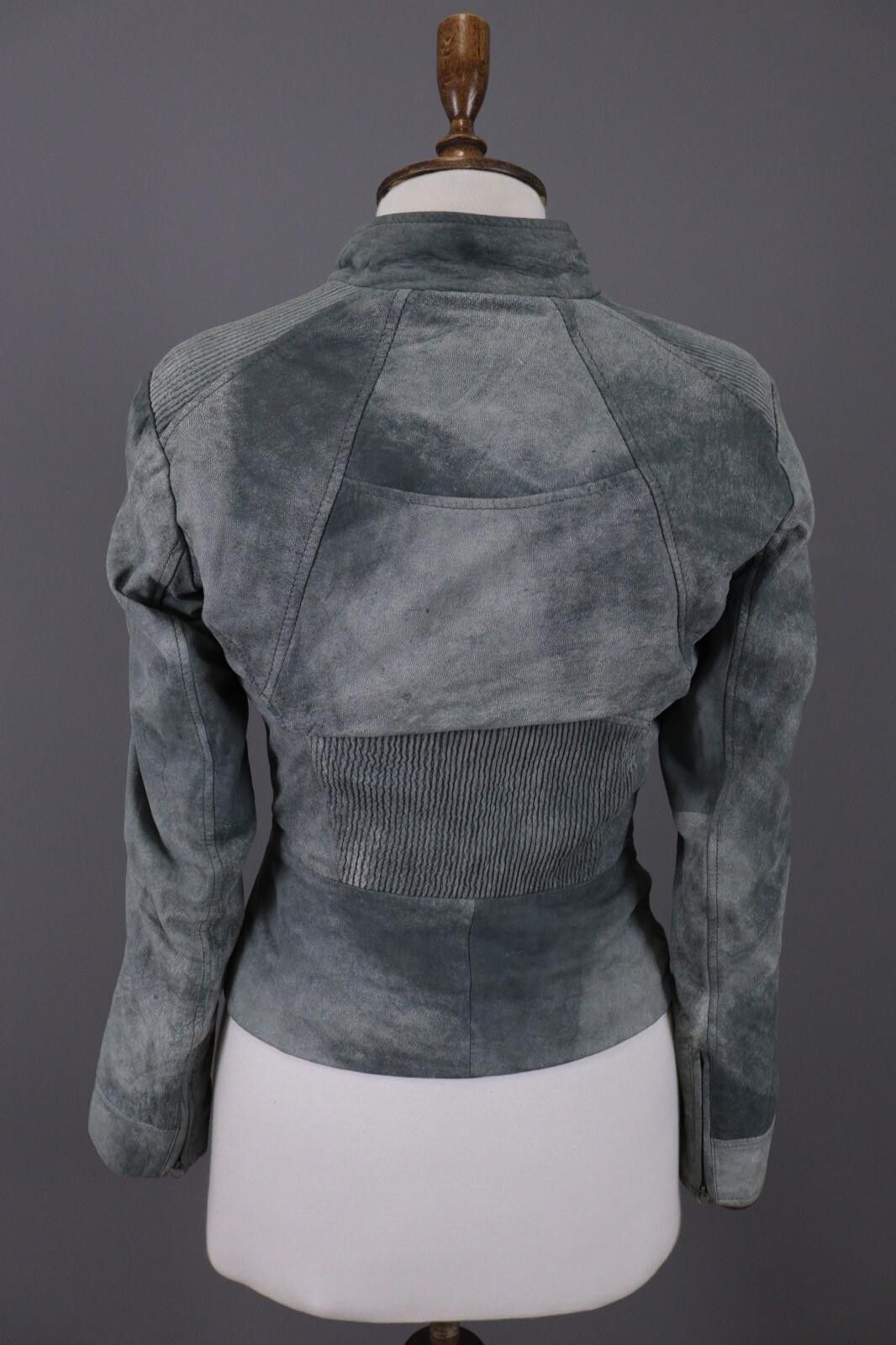Hugo Boss Hugo Boss Gray Leather Designer Full Zip Biker Jacket Size M / US 6-8 / IT 42-44 - 9 Thumbnail