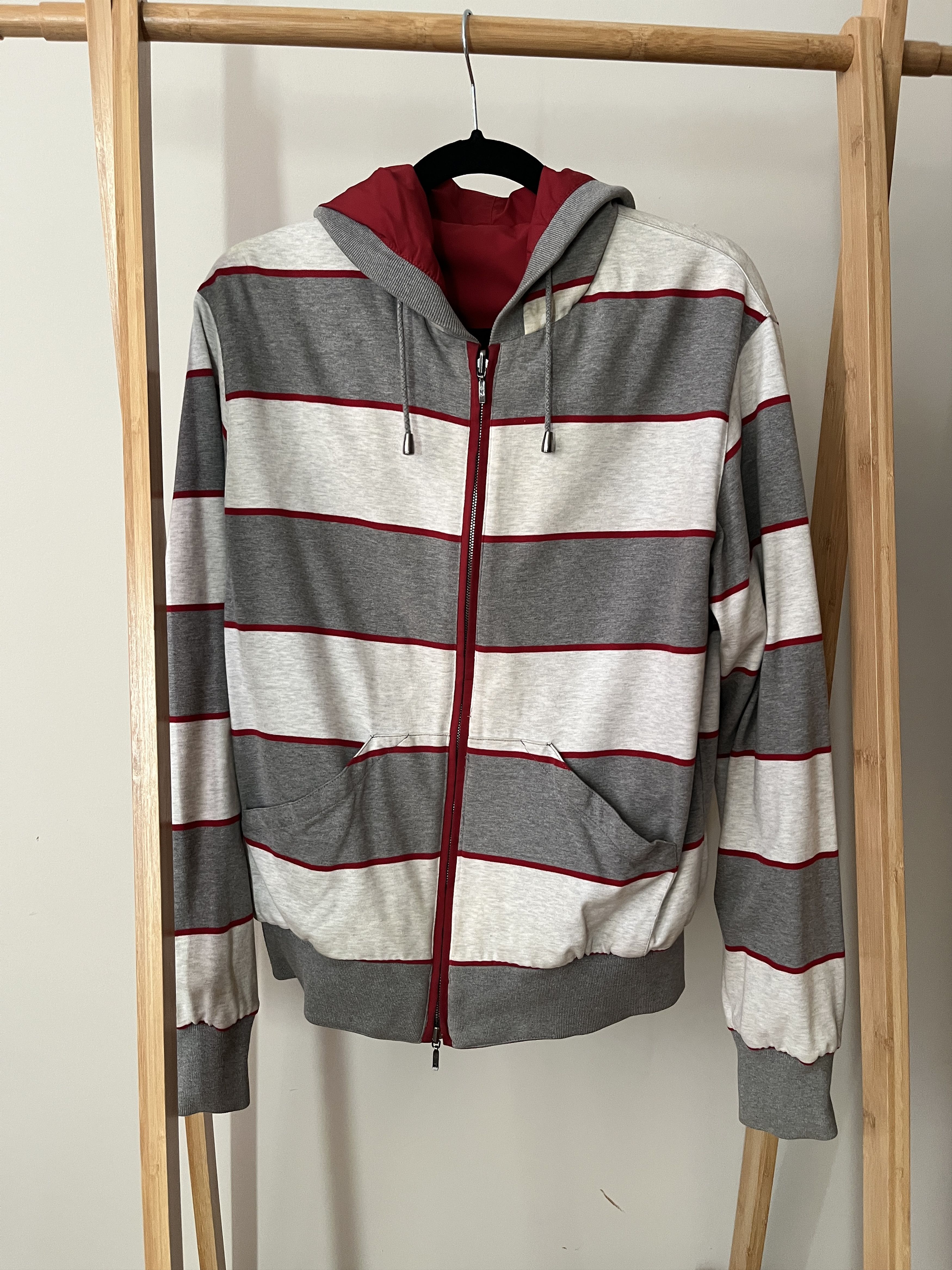 Loro Piana Loro Piana red rain jacket, 48, reversible striped interior Size US M / EU 48-50 / 2 - 4 Thumbnail