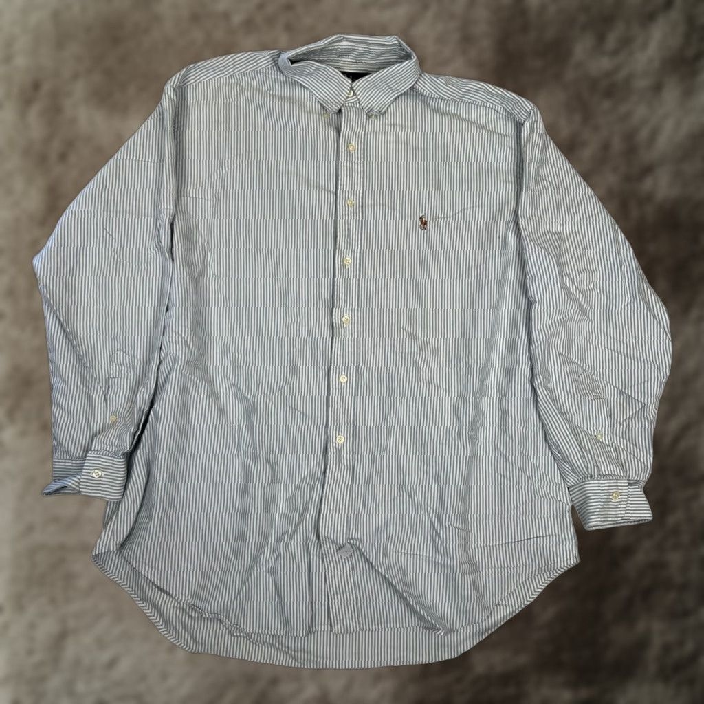 Ralph Lauren Ralph Lauren Oxford Shirt Mens XL Blue Striped Button-Down Long Sleeve Size US XL / EU 56 / 4 - 1 Thumbnail