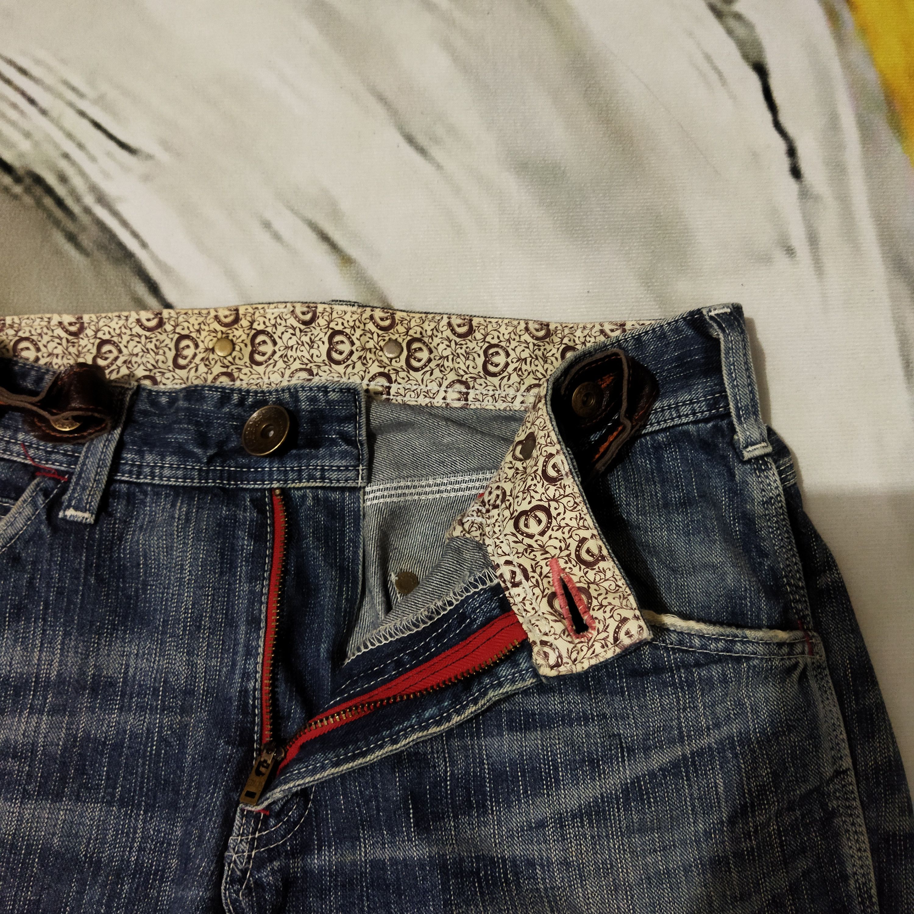 Edwin VINTAGE EDWIN DESTRESSED FADED BLUE JEANS PANTS Size US 33 - 6 Thumbnail