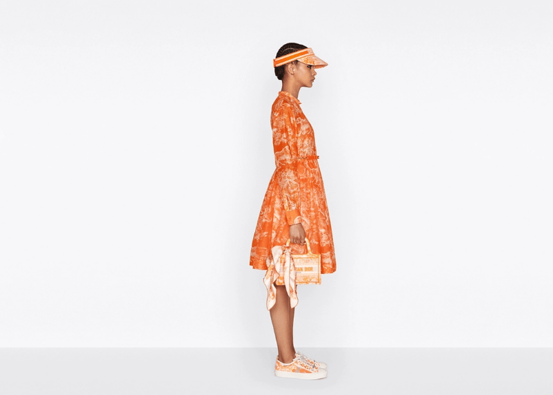 Dior o1w1db10525 241J90 Flared Skirt in Fluorescent Orange Size 25" / US 0 / IT 36 - 5 Thumbnail