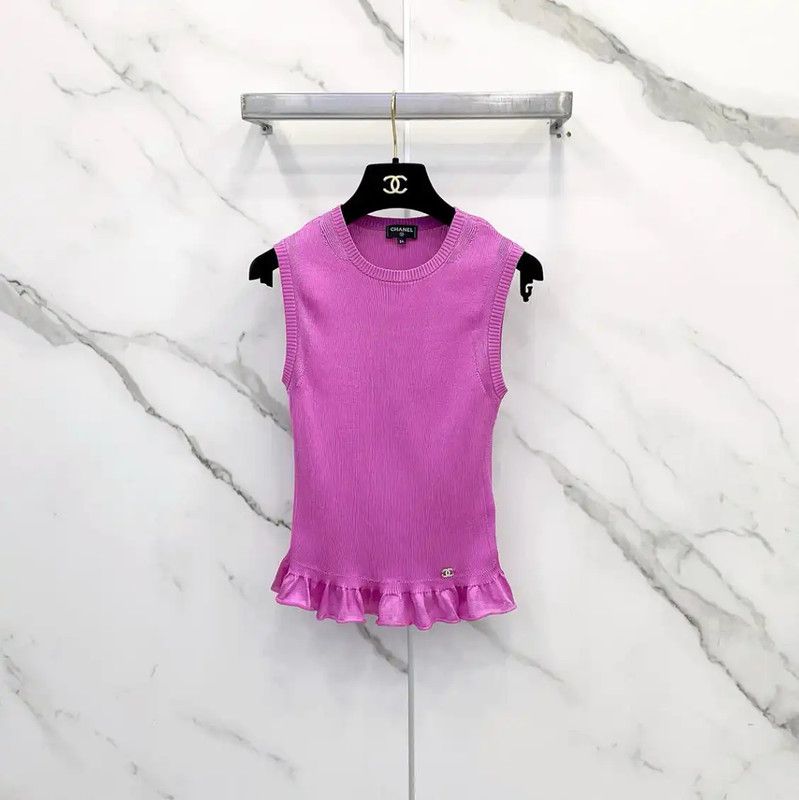 Chanel Chanel Purple Silk Women's Top 0089 Size S / US 4 / IT 40 - 1 Thumbnail