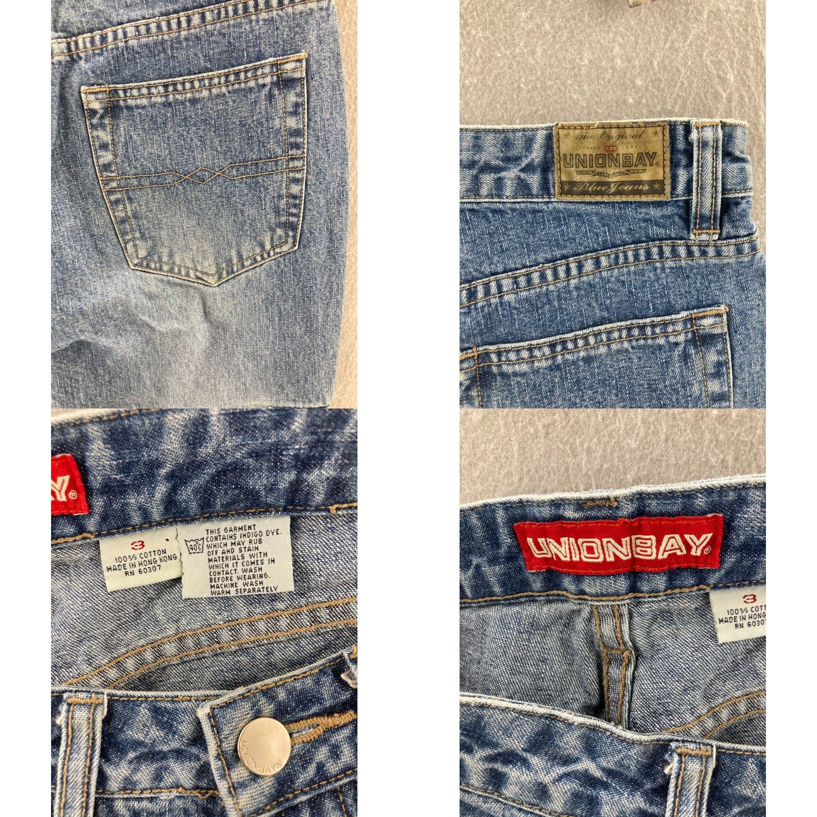 Vintage UNIONBAY Women's Jeans 3 Mid Rise Bootcut Denim Stretch Distressed Cargo Blue Classic Size 26" / US 2 / IT 38 - 8 Thumbnail